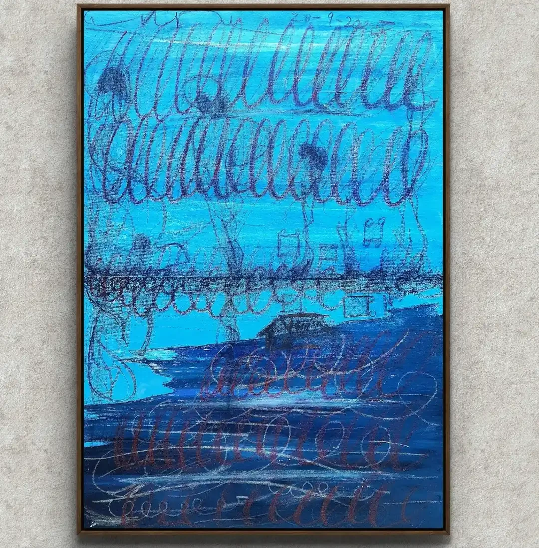 Echoes Beneath the Blue - Abstract Art