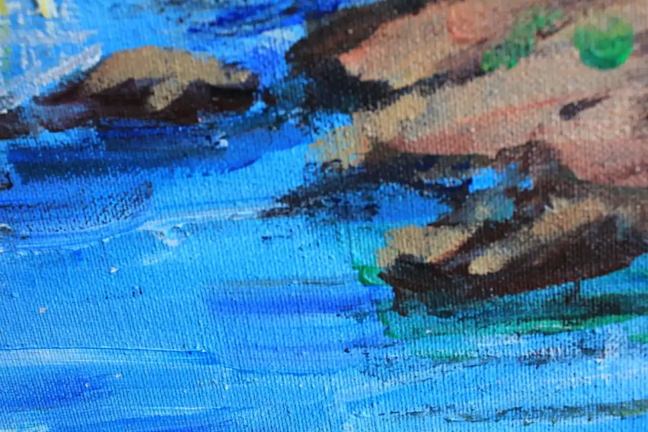 Serenity by the Lake - Rawal Lake Islamabad Acrylic Painting