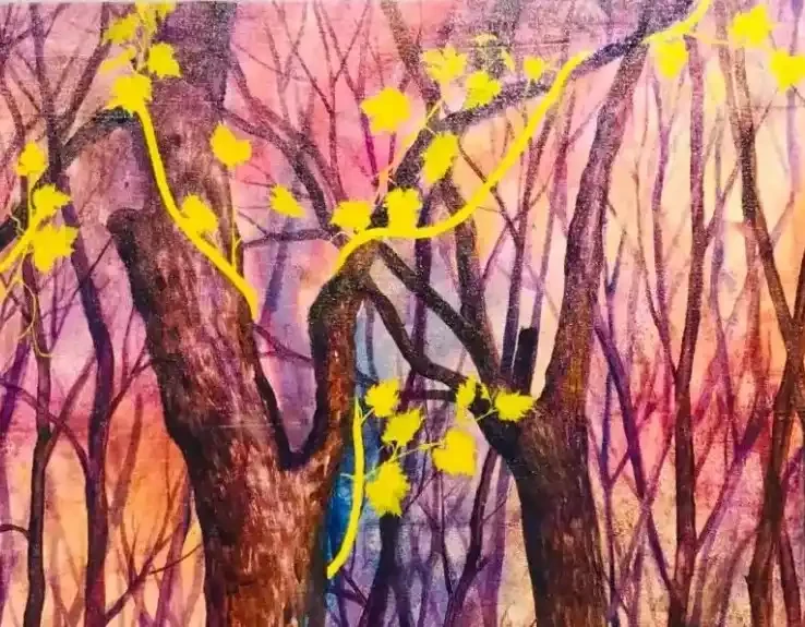 Supporting Branches – Symbolic Nature-Inspired Acrylic Painting
