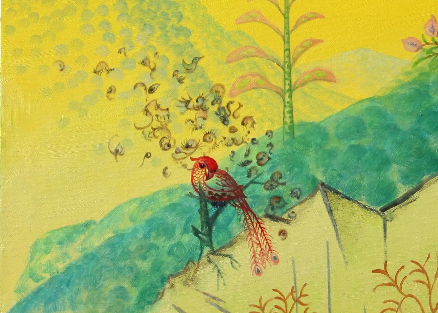 Scenery in the Mountains – Tranquil Oil Painting of Nature’s Beauty
