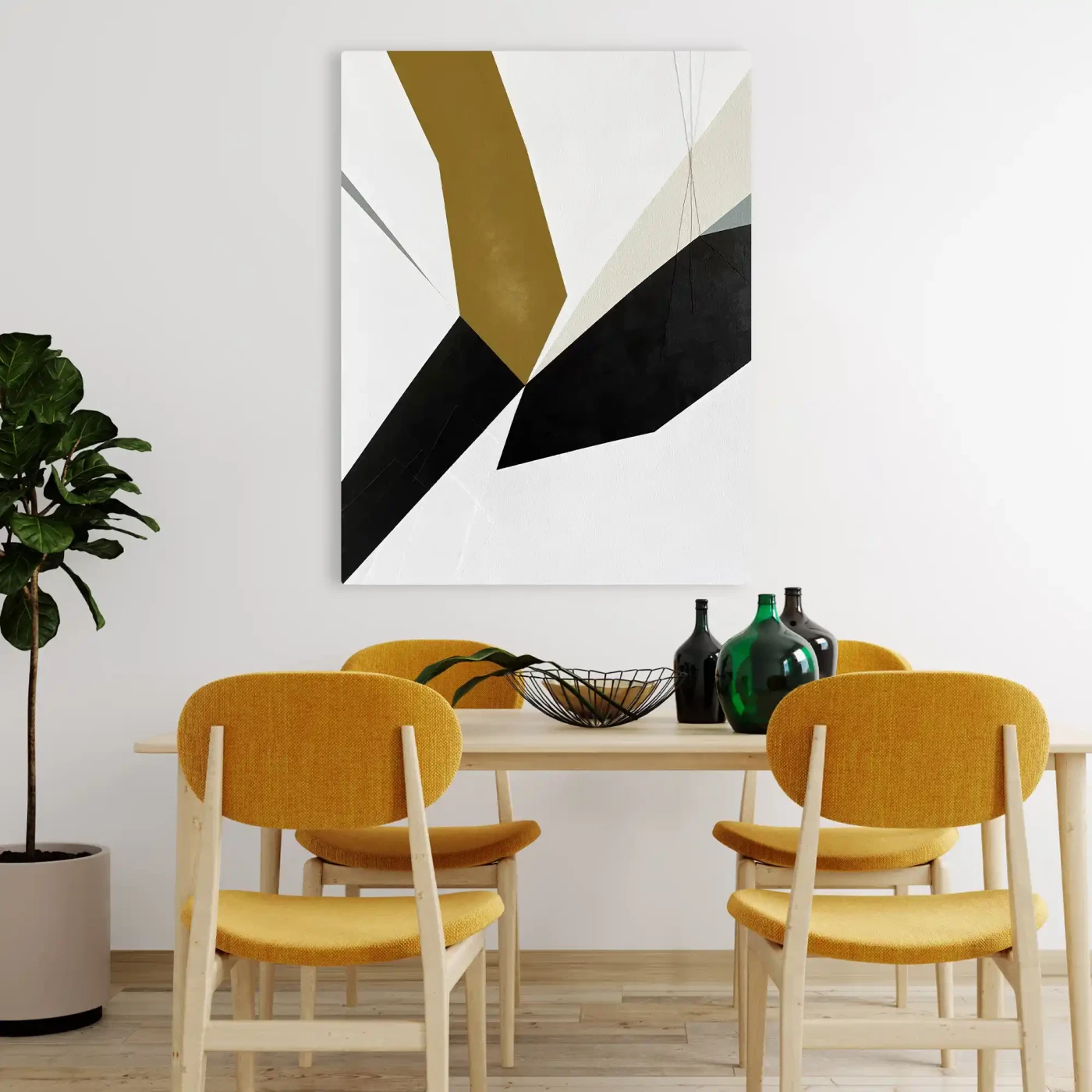 Golden Balance: Minimalist Abstract Geometry in Neutral Tones - Artwork