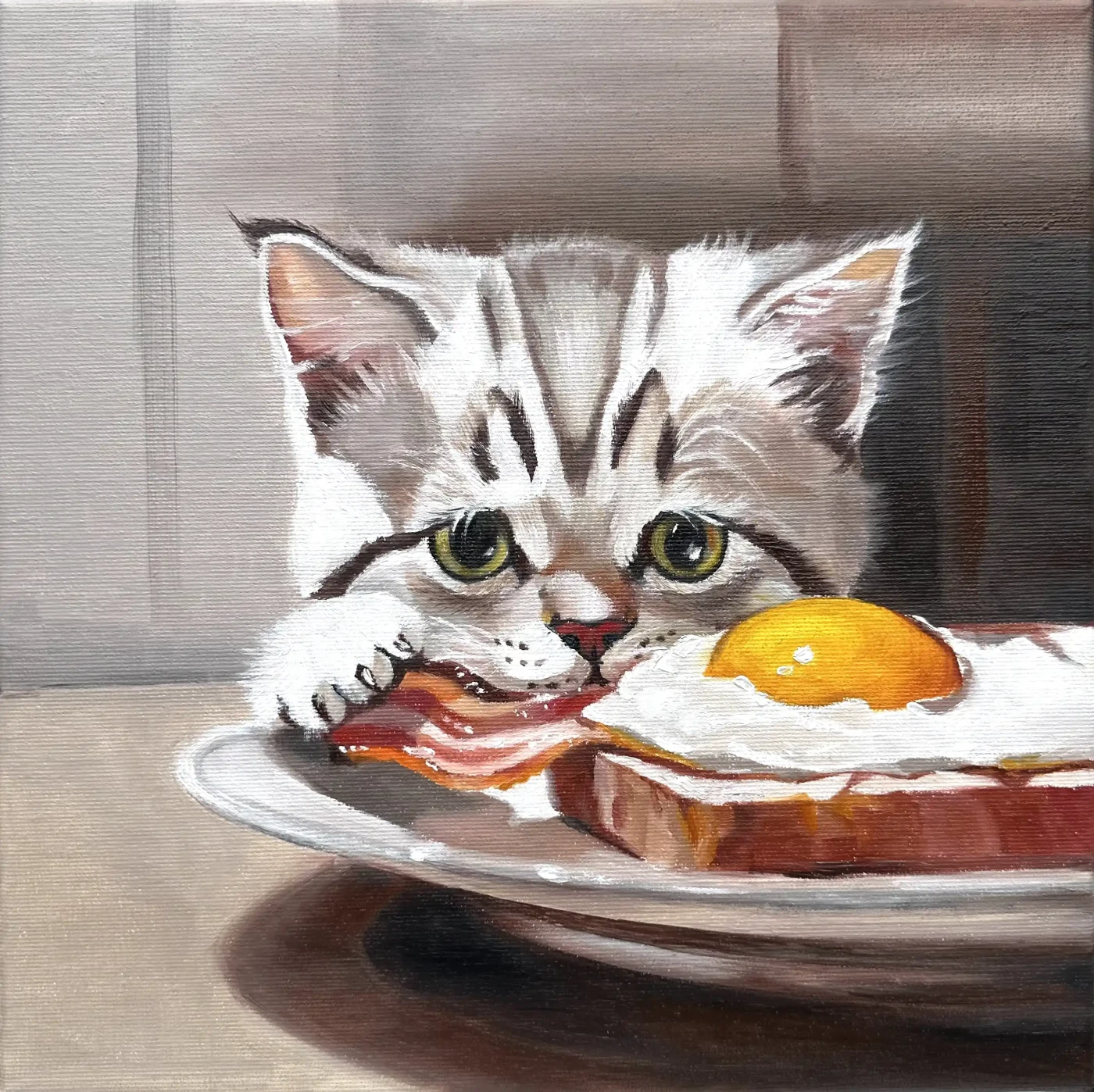 Featured image of Breakfast Thief | Cat with Bacon and Egg