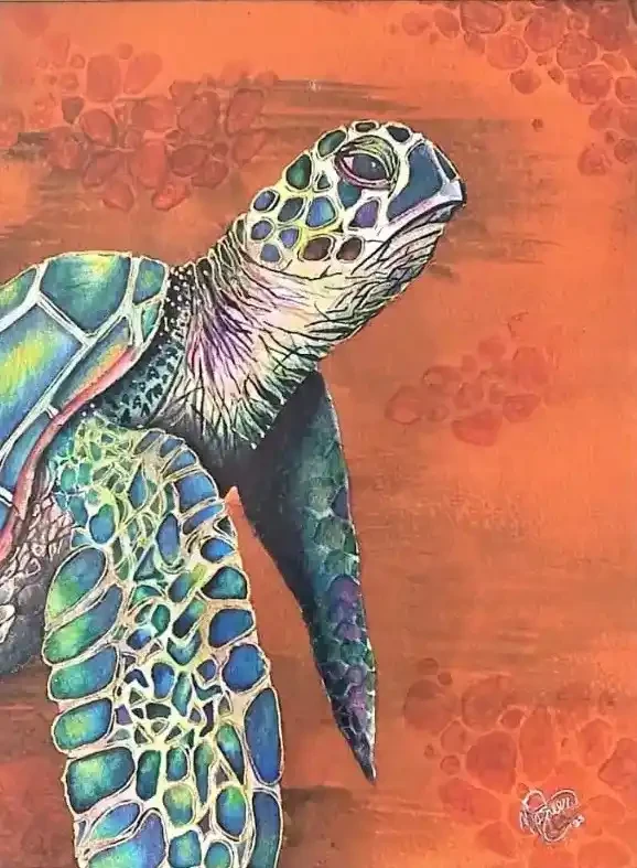 Side Glance – Sea Turtle Watercolor Artwork