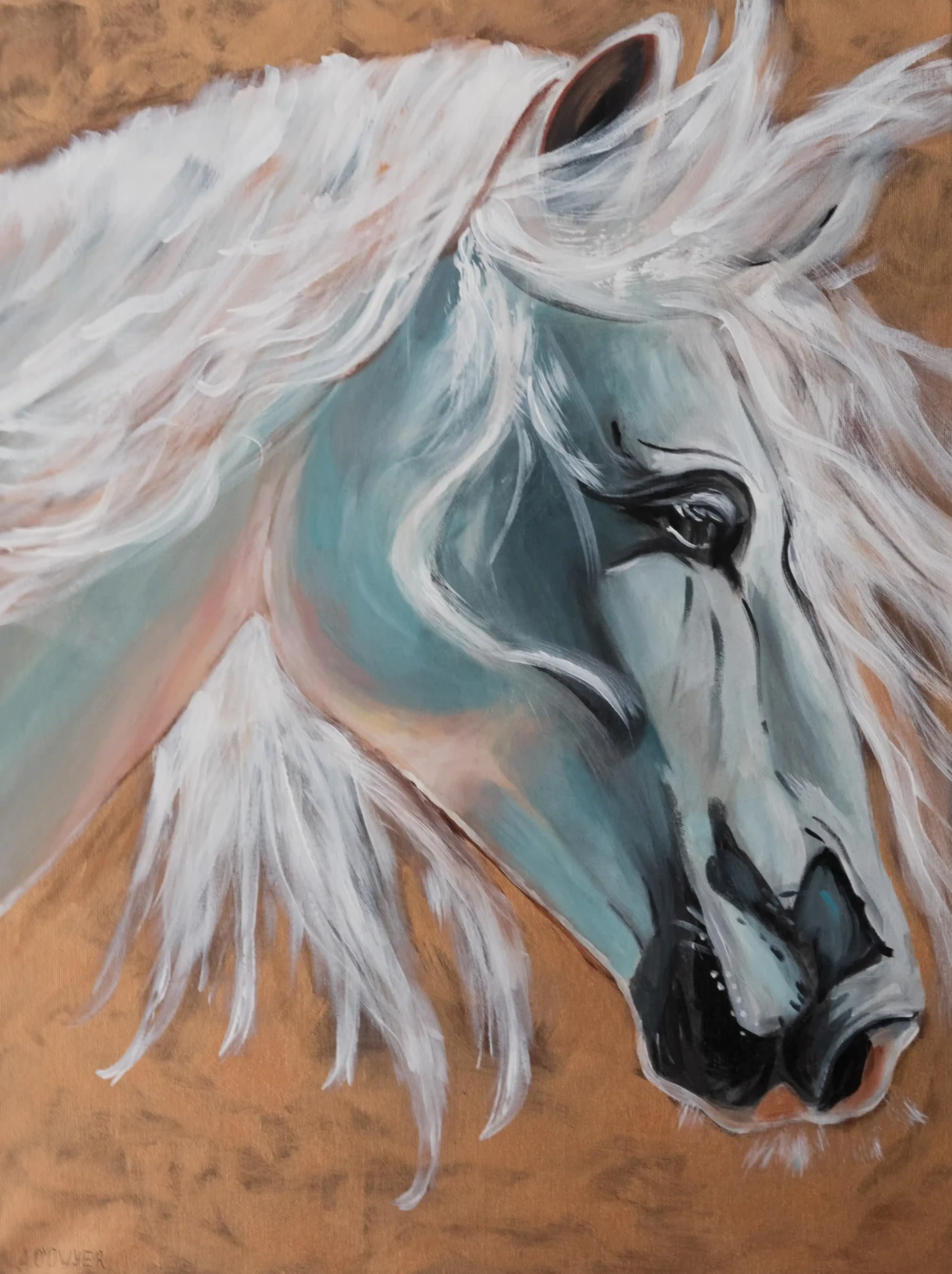 Featured image of White Horse Portrait - Artwork