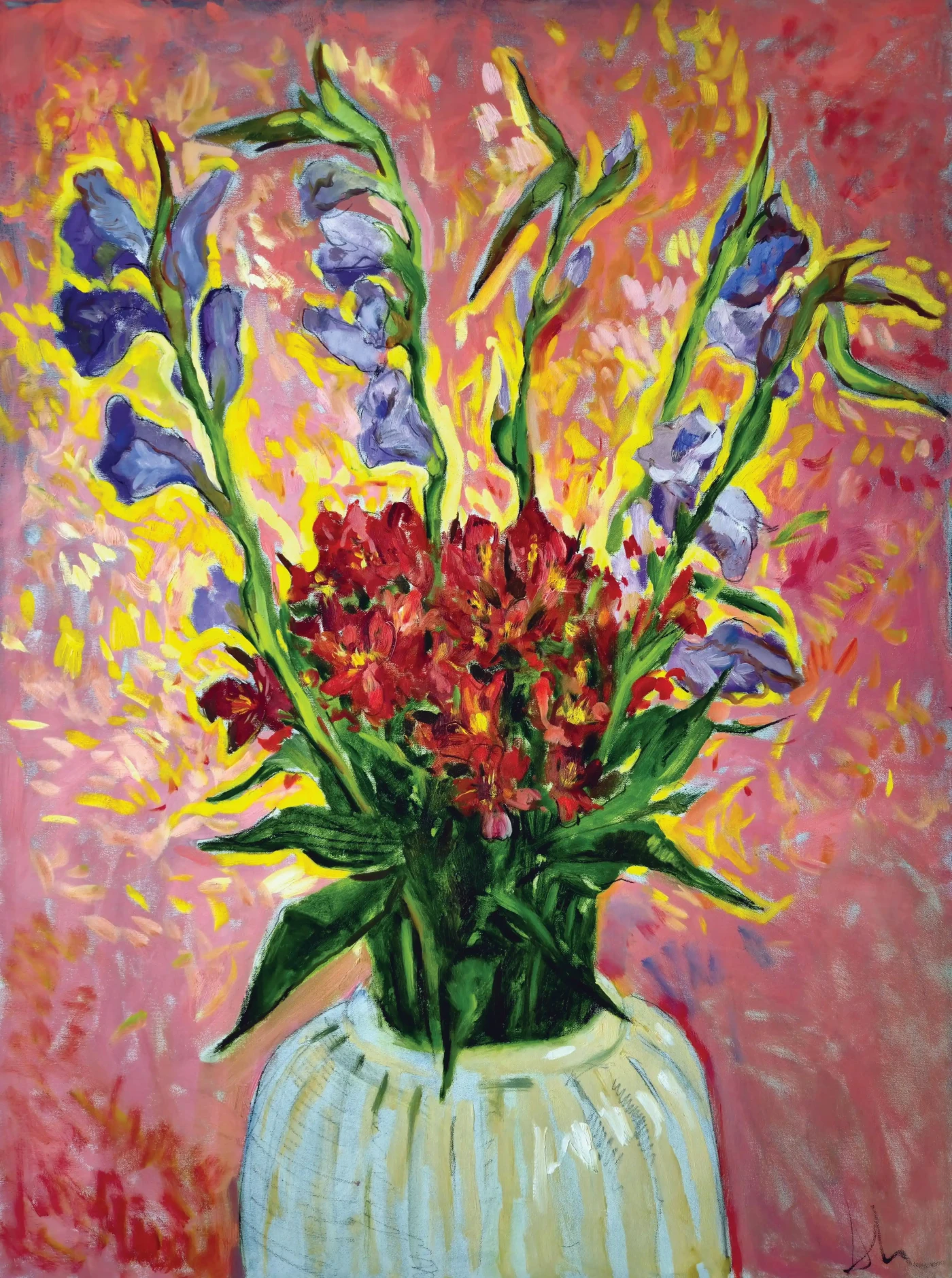 Featured image of Gladioli and Alstroemeria in the Morning - Artwork
