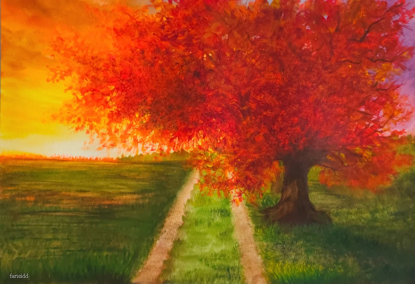 Featured image of Autumn’s Palette – Original Watercolor Painting | Seasonal Landscape Wall Art