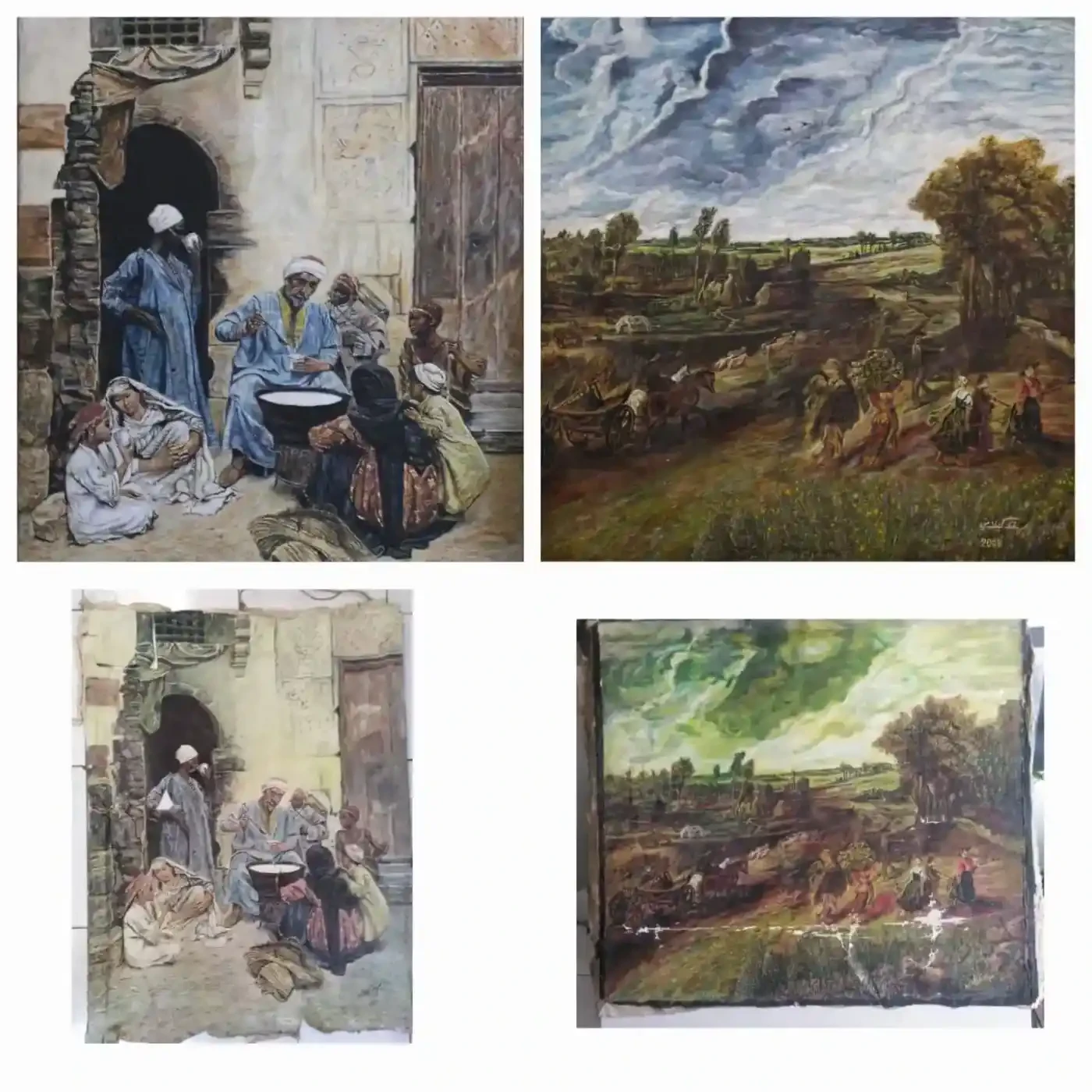Return of the peasants from the fields - Restored piece