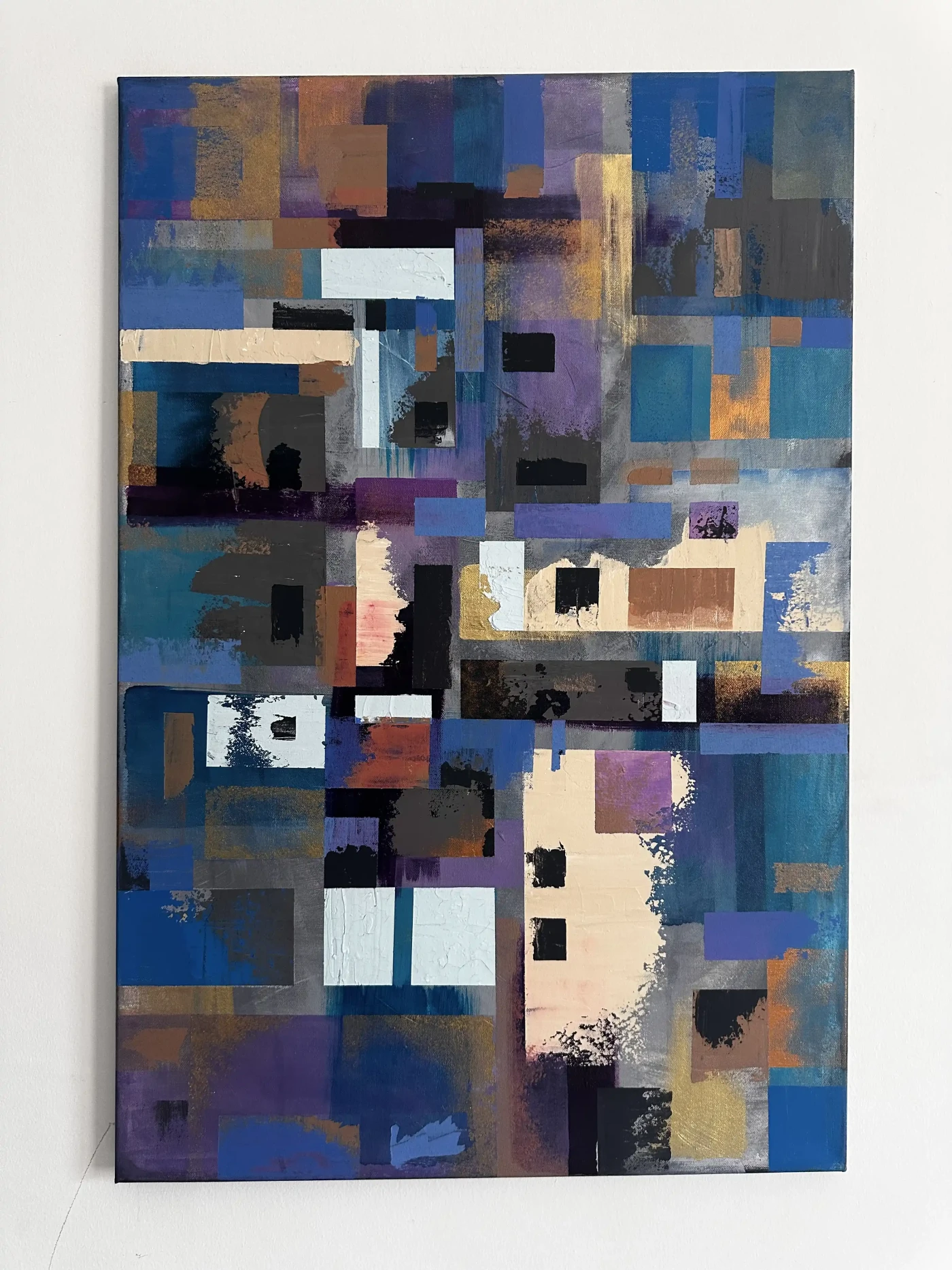 BLUE: City After Dusk – Contemporary Abstract Canvas