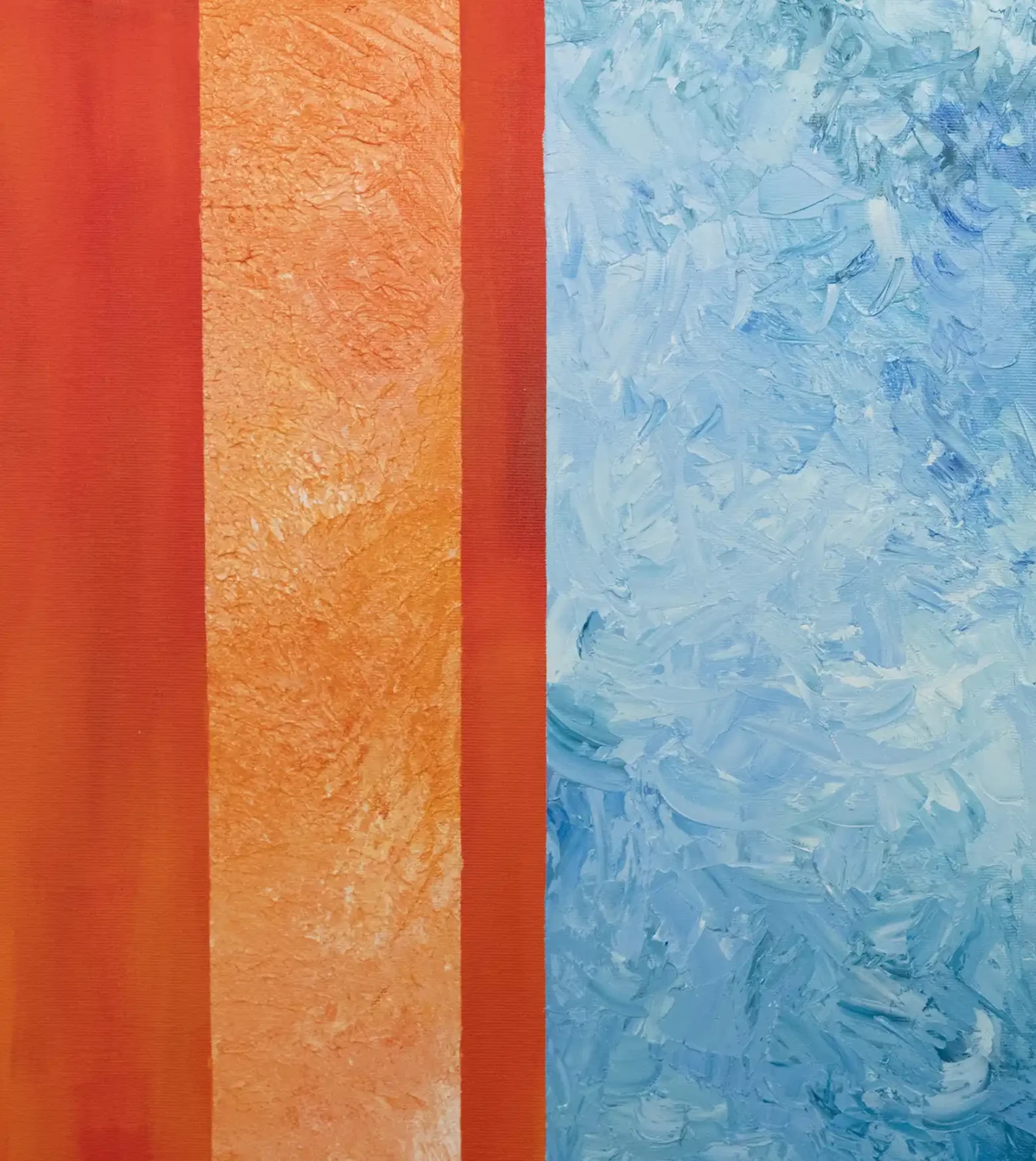 Orange & Blue Abstract Painting