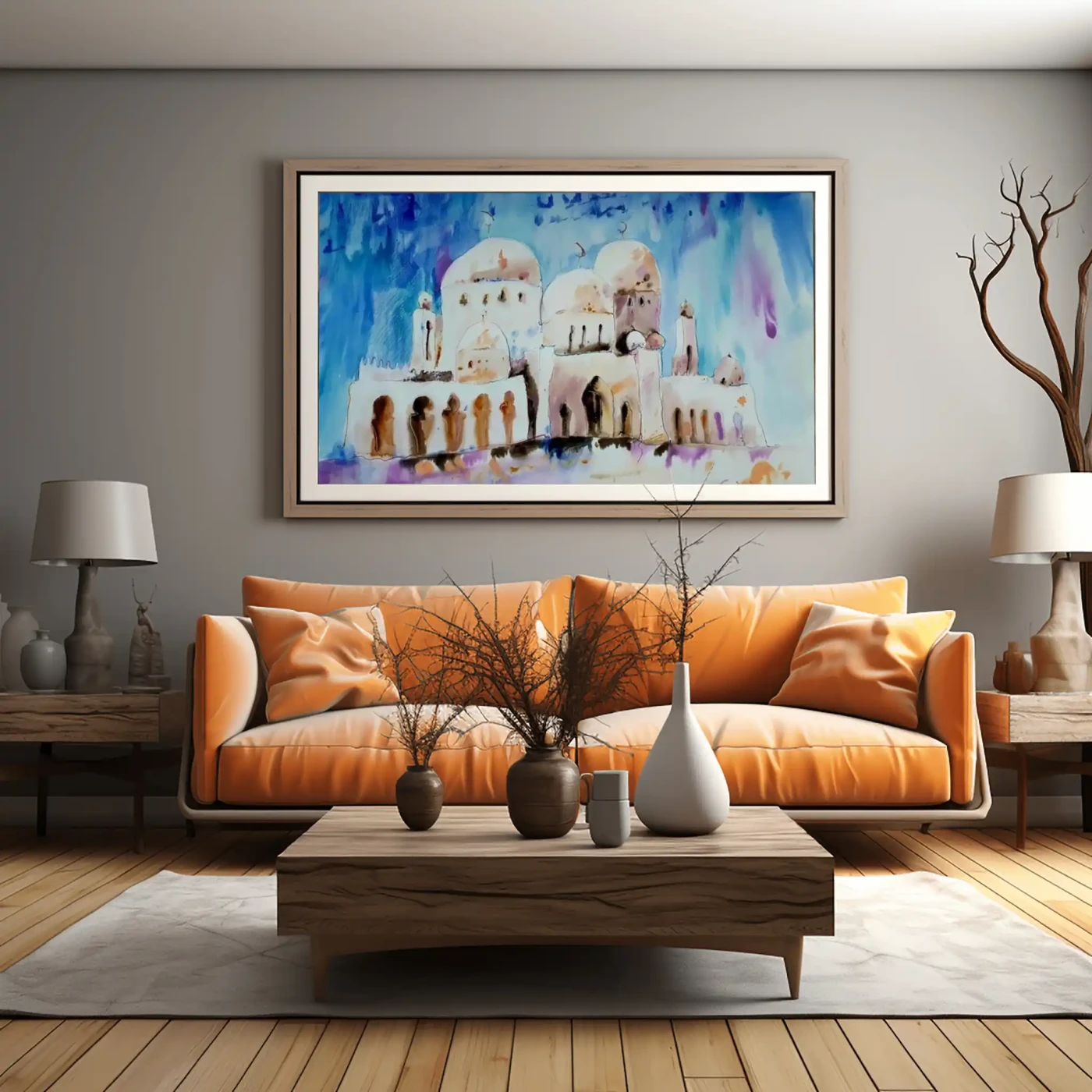 Somewhere in the UAE – Islamic Architecture Watercolor Art