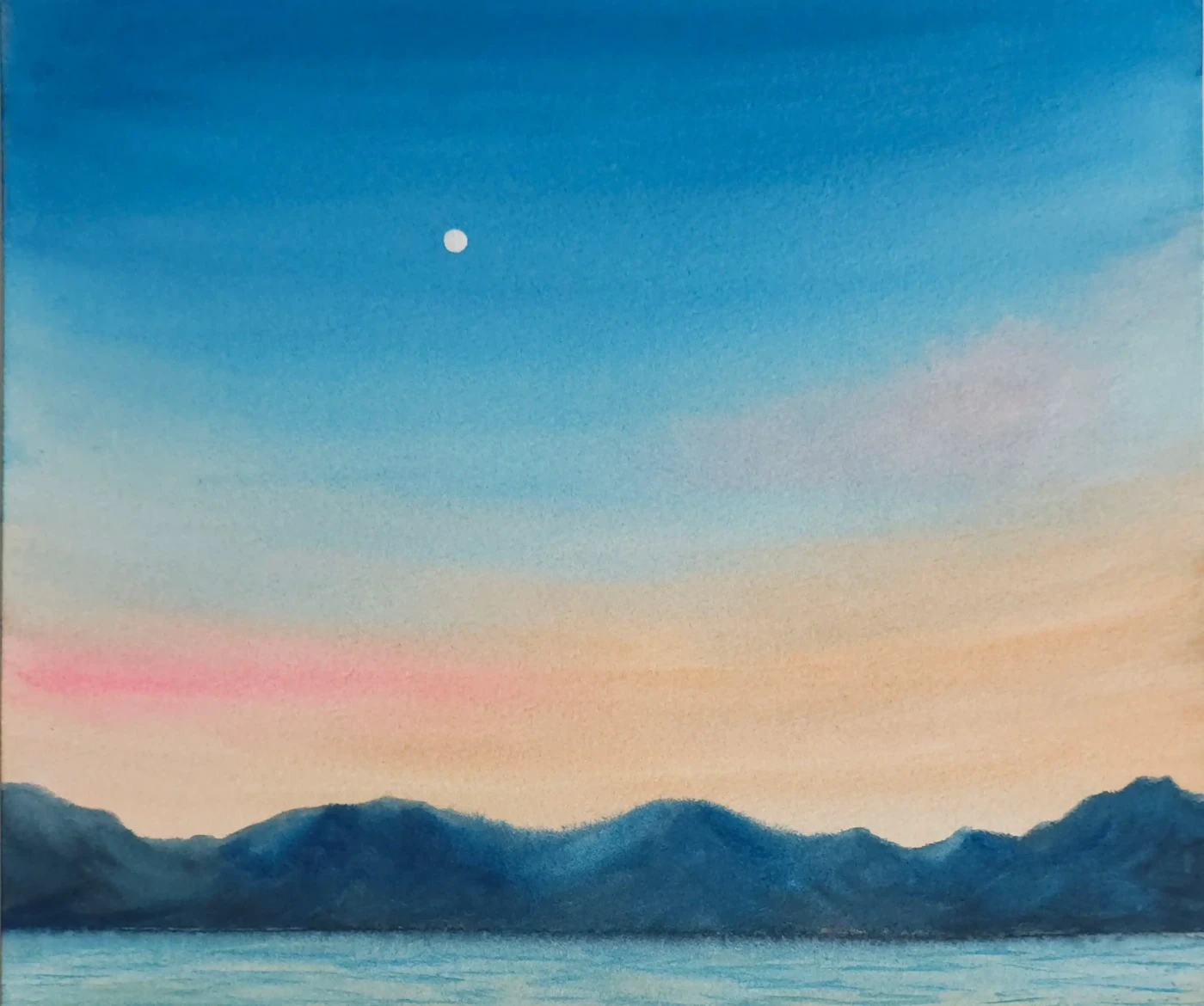 Harbor of Dusk – Tranquil Evening Seascape Painting on Canvas