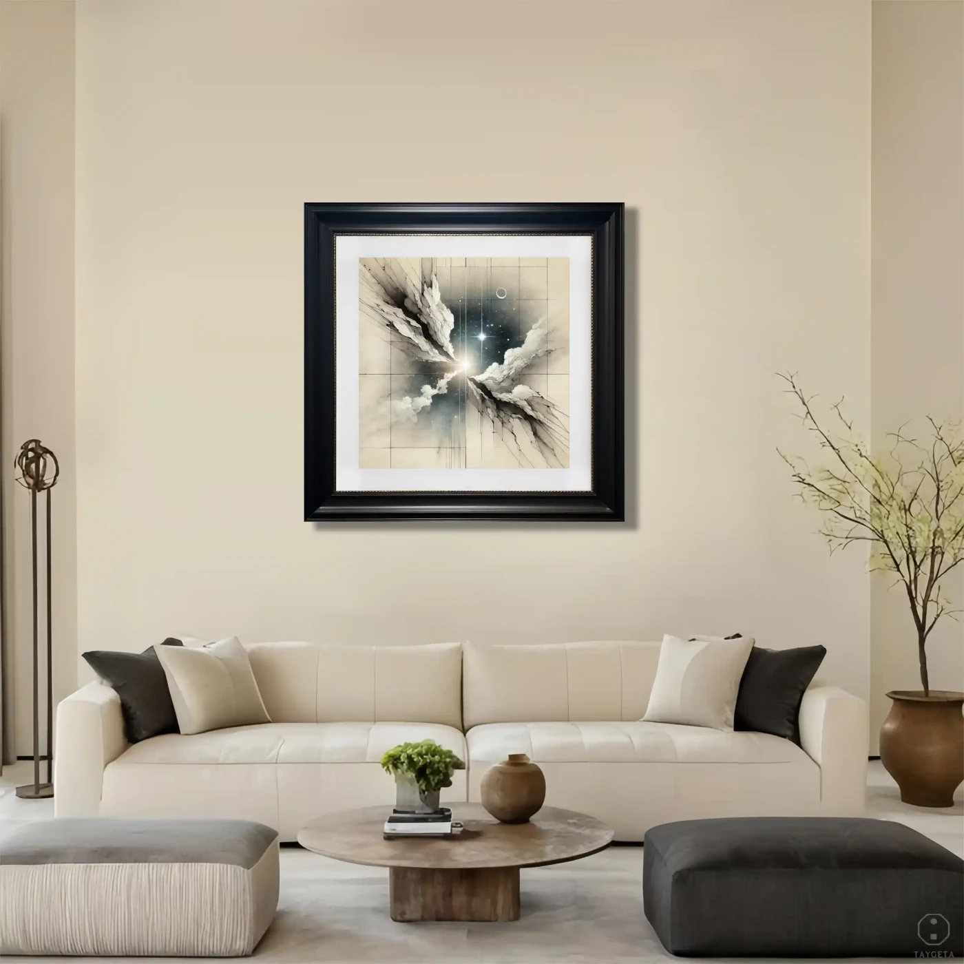 Ink Speaks in Silence III - Minimalist Digital Art with Cosmic Flow