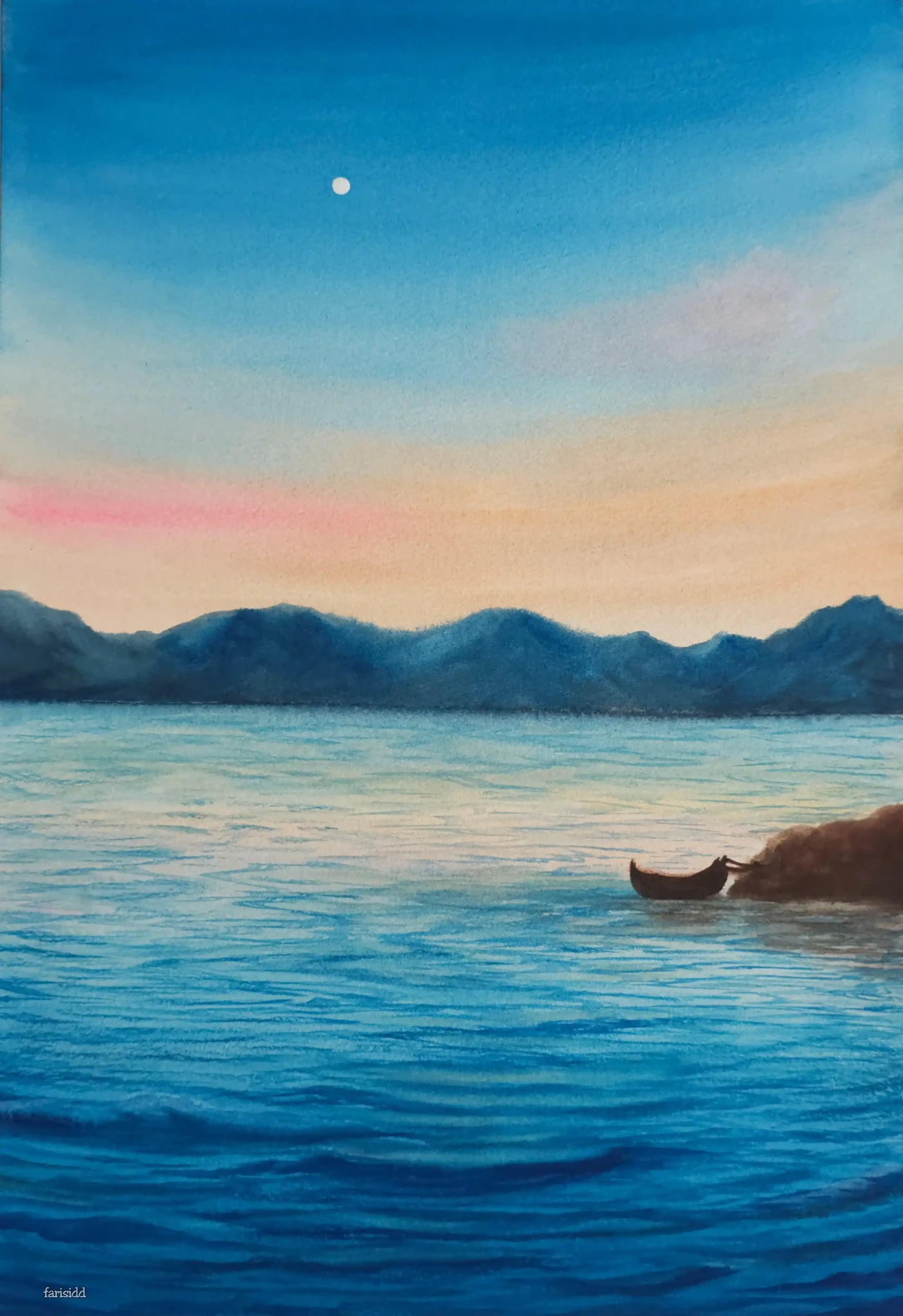 Featured image of Harbor of Dusk – Tranquil Landscape Painting | Evening Seascape Wall Art