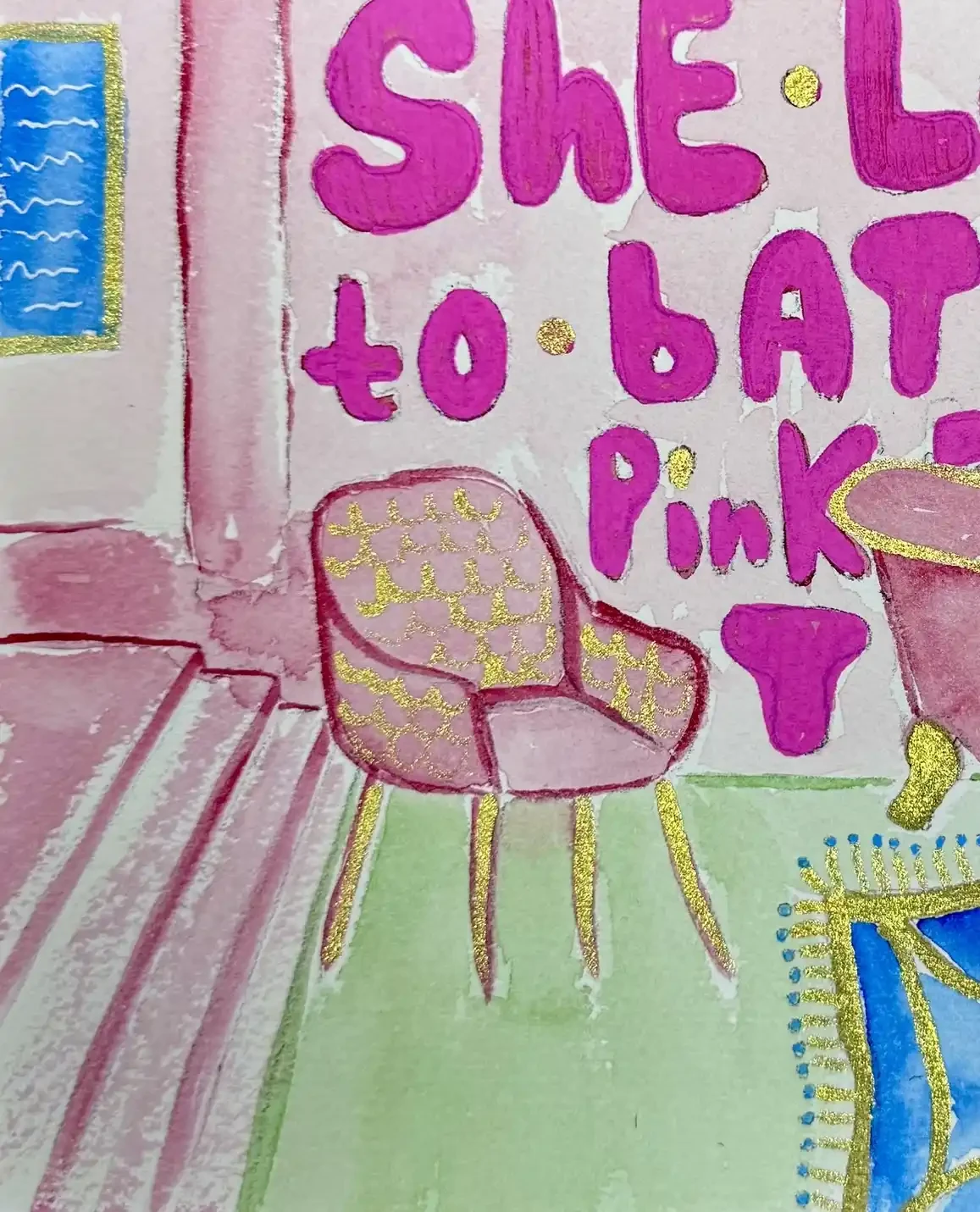 She Loves to Bathe in her Pink Bathtub