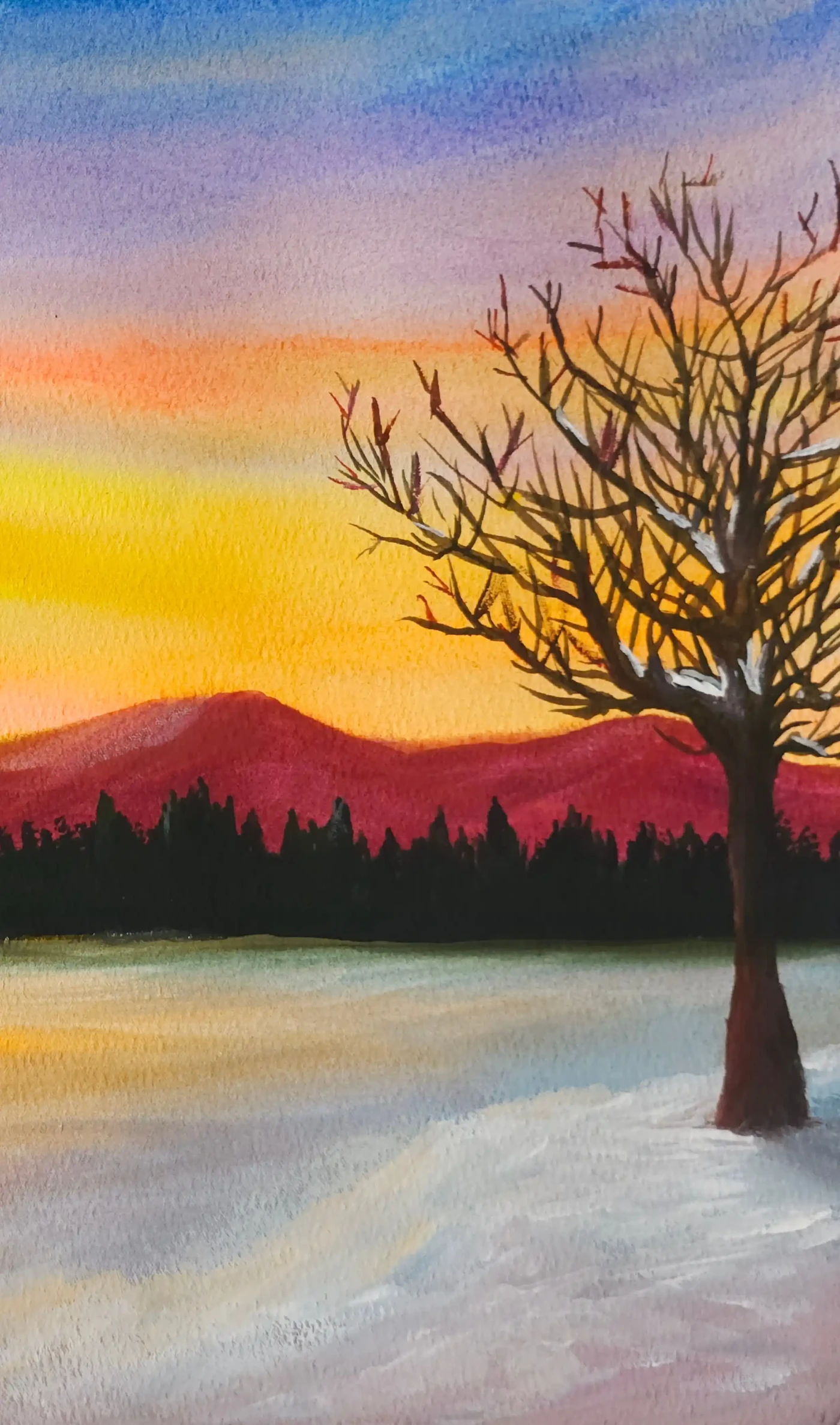 Snowy Sunset - Artwork