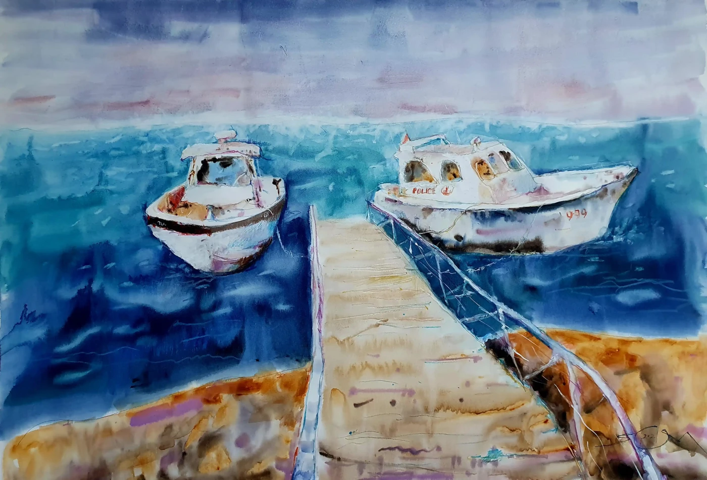 Featured image of Storm Expected - Original Nautical Watercolor Seascape