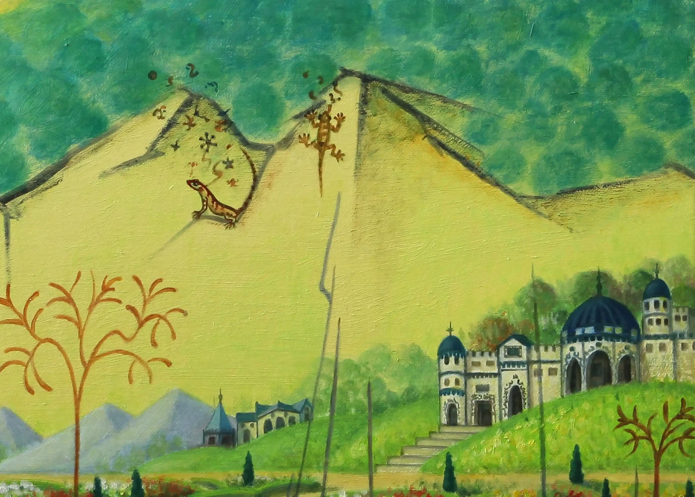 Scenery in the Mountains – Tranquil Oil Painting of Nature’s Beauty