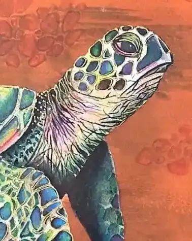 Side Glance – Sea Turtle Watercolor Artwork