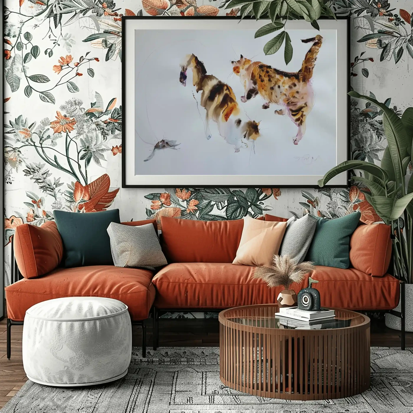 Playful Cats - Whimsical Illustration