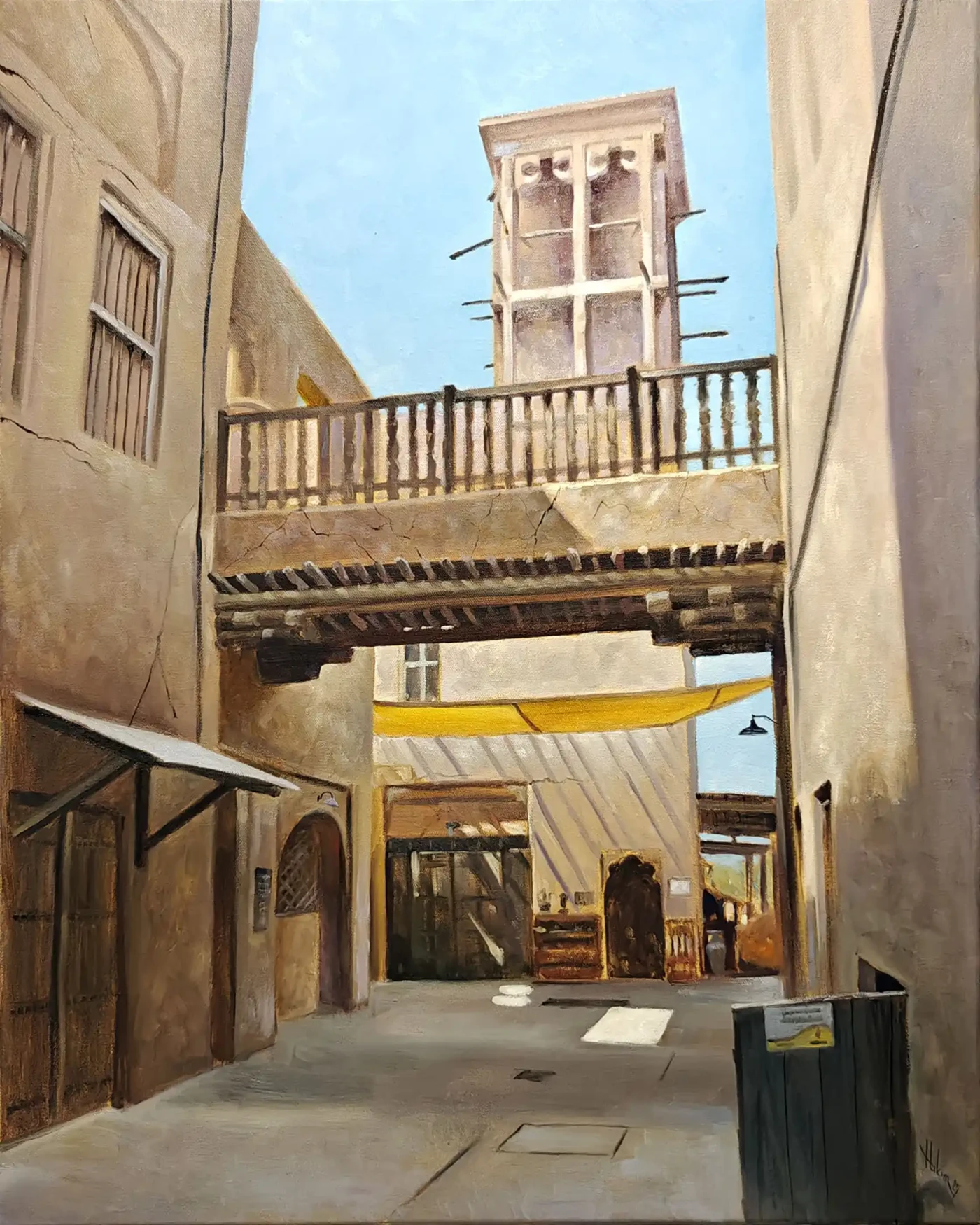 Featured image of Old Dubai – Original Oil Painting Reflecting Cultural Legacy