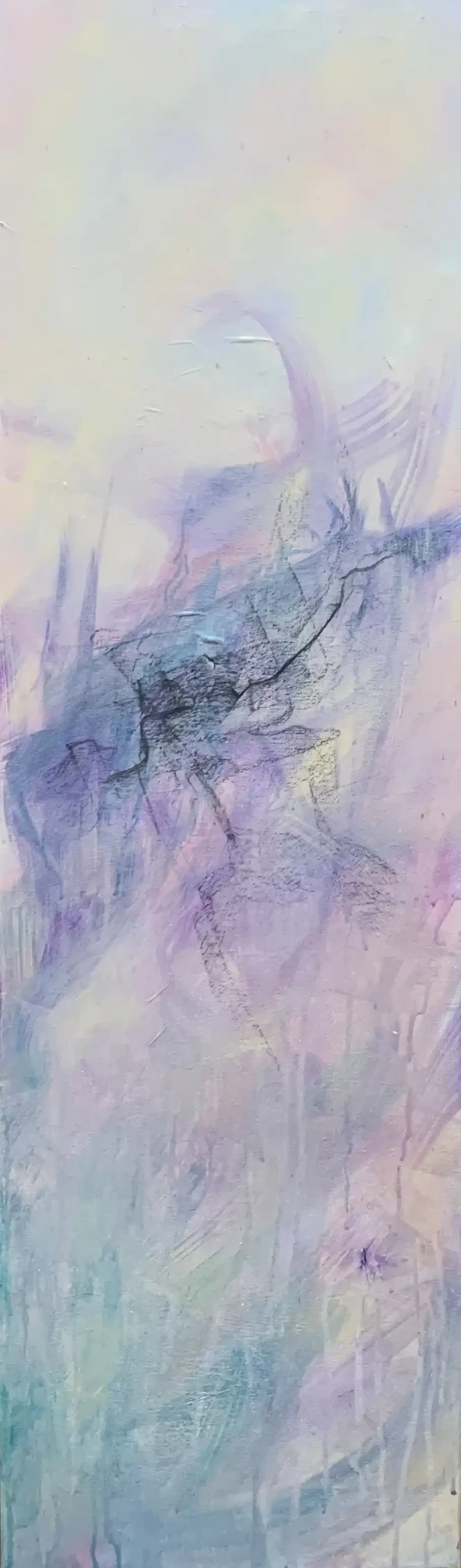 Featured image of The Darkness Remains – Ethereal Abstract Painting in Soft Pastels