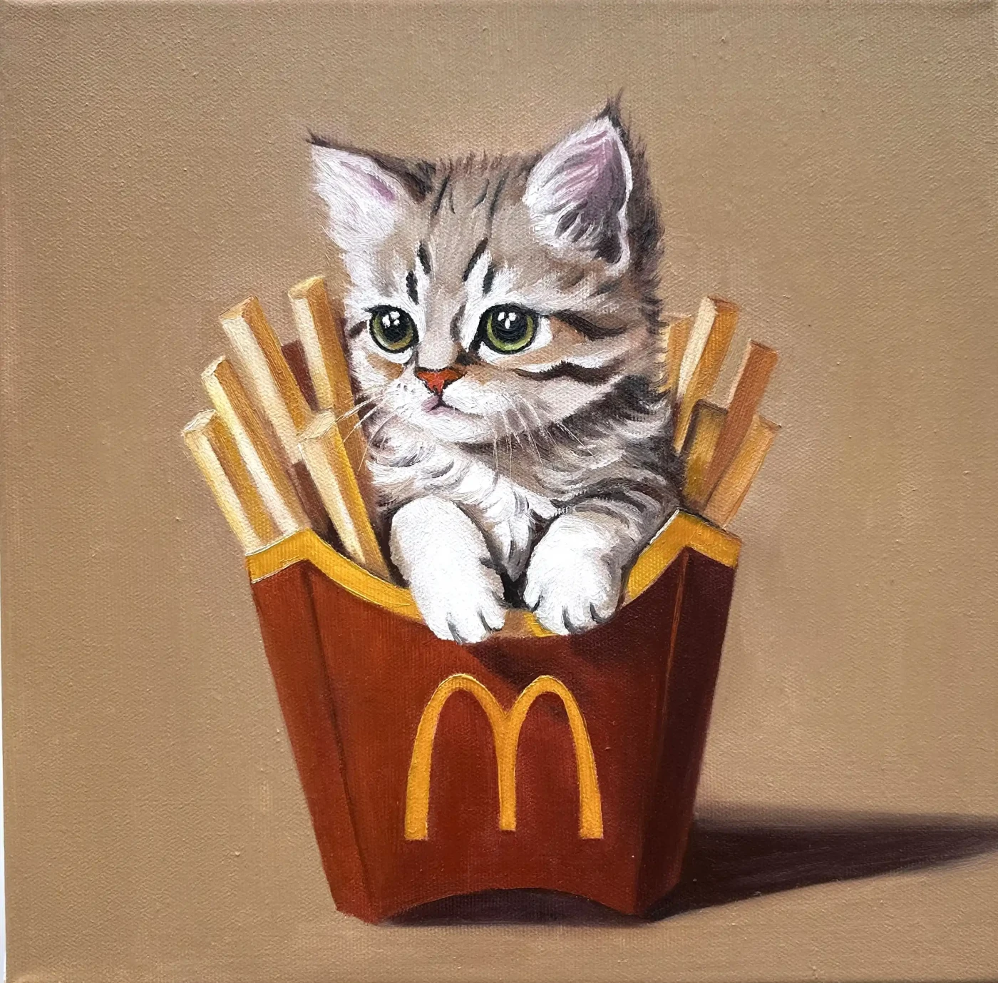 Featured image of Fries Lover | Playful Kitten in French Fries Box