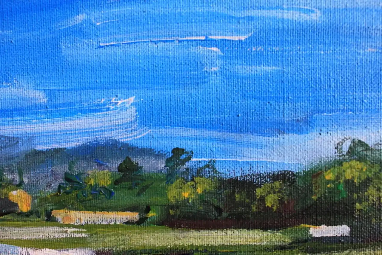 Serenity by the Lake - Rawal Lake Islamabad Acrylic Painting