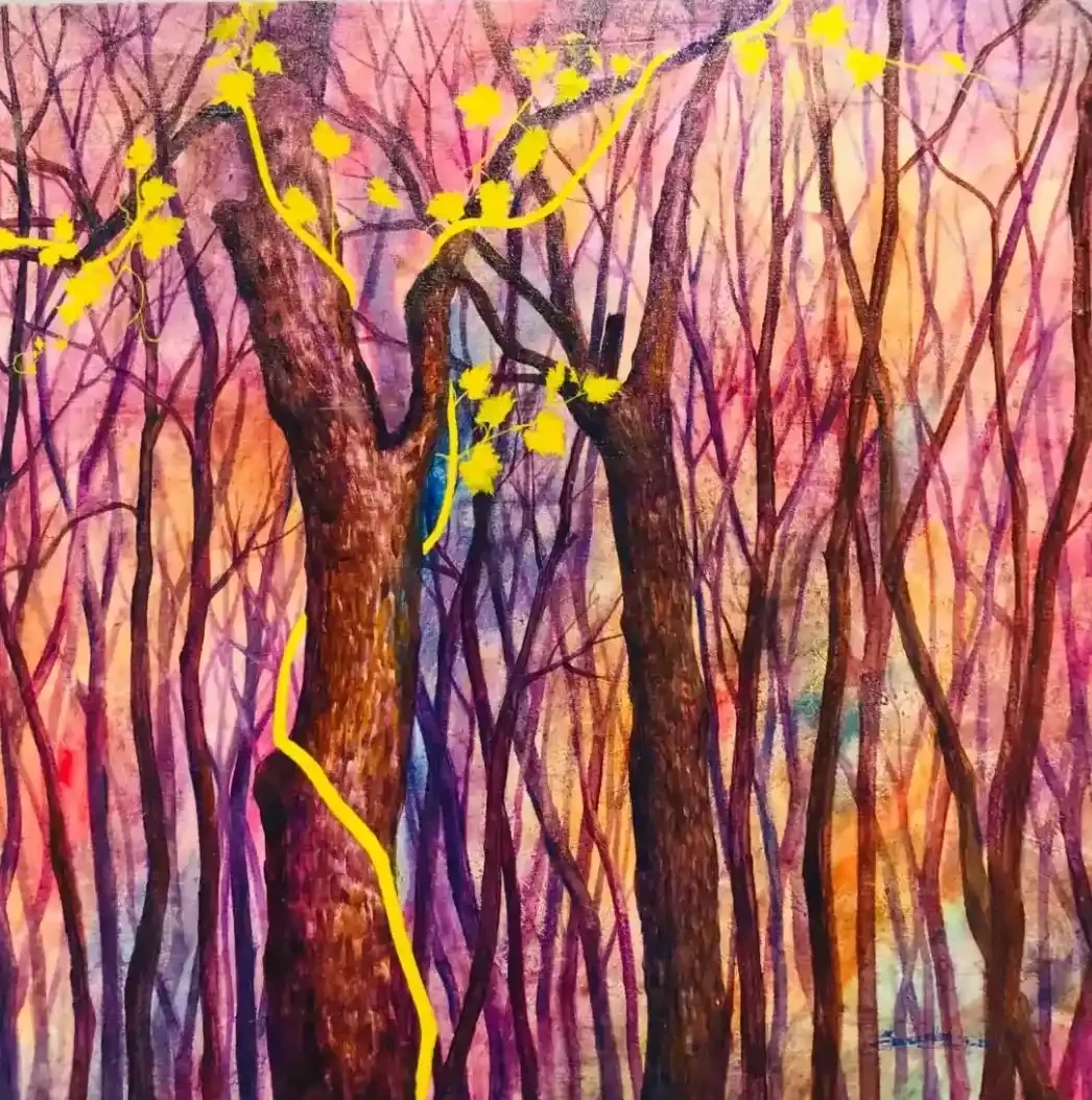 Supporting Branches – Symbolic Nature-Inspired Acrylic Painting