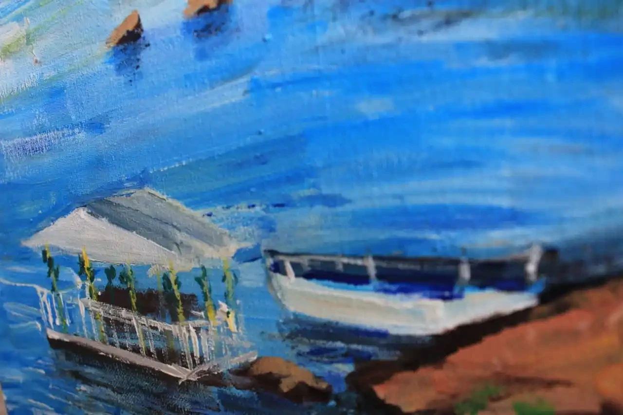 Serenity by the Lake - Rawal Lake Islamabad Acrylic Painting