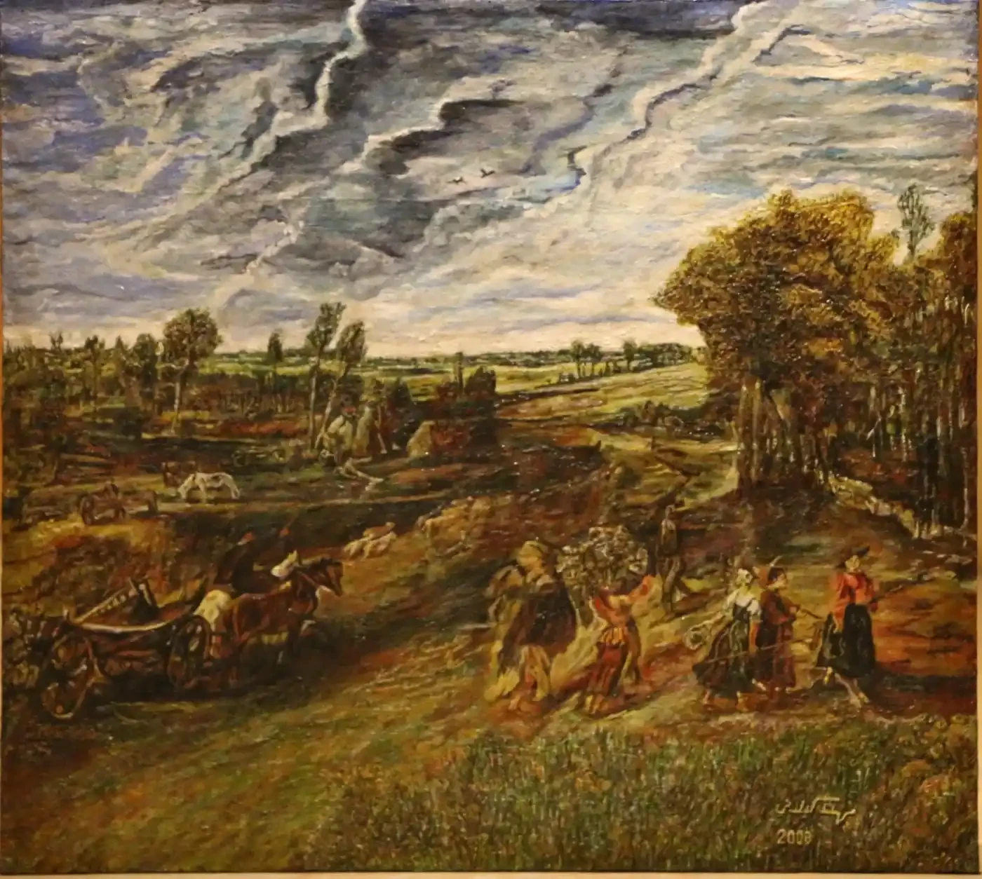 Featured image of Return of the peasants from the fields - Restored piece