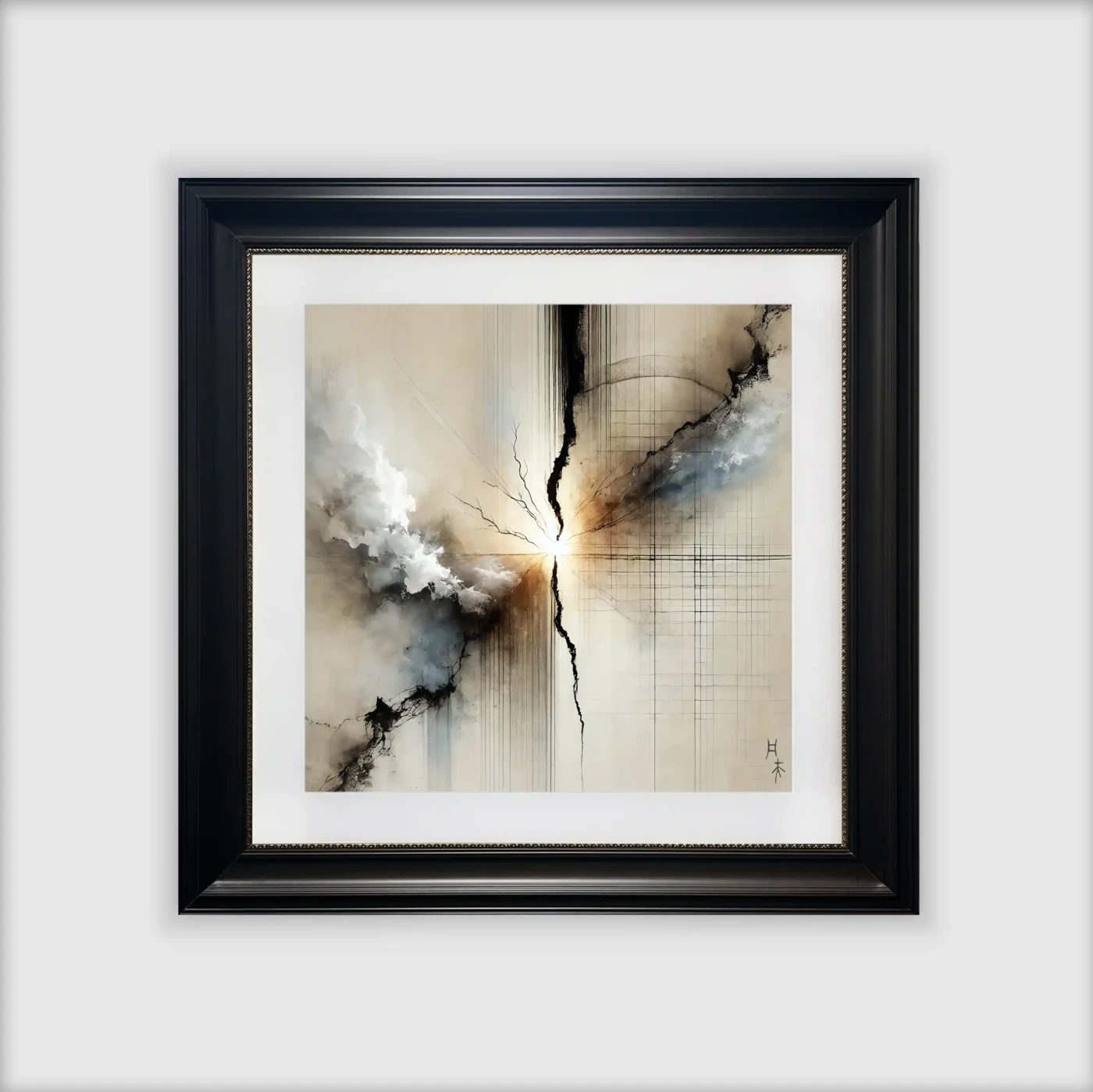 Ink Speaks in Silence I – Minimalist Digital Art with Cosmic Flow