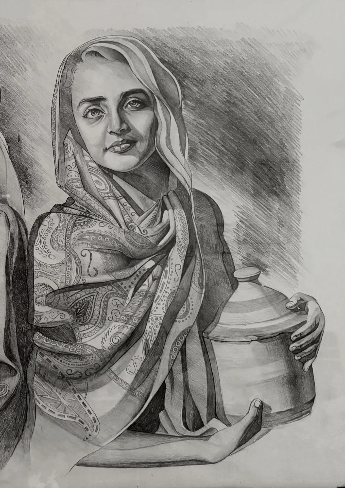 HOPE – Pencil Drawing on Paper | Syrian Heritage Artwork