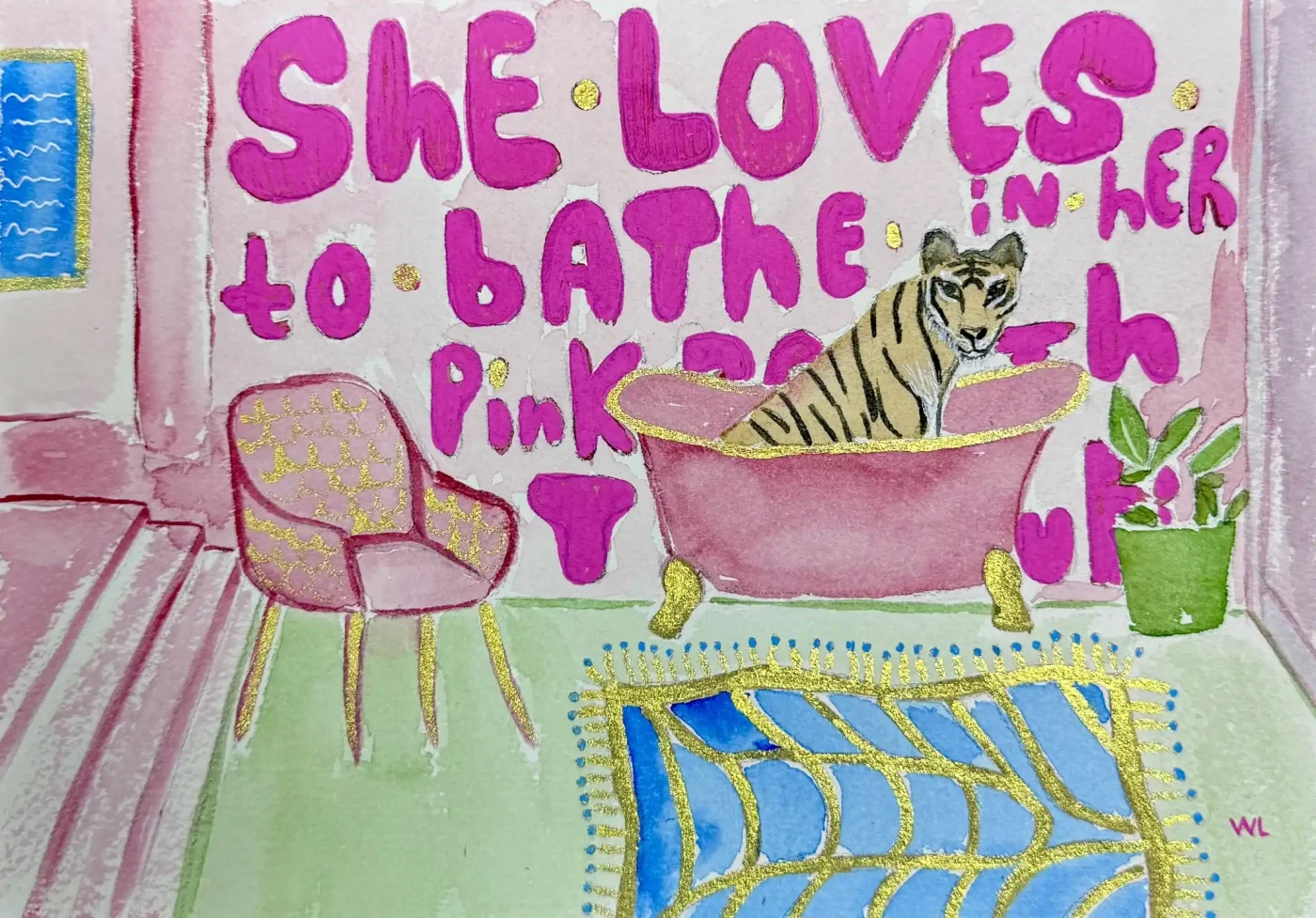 Featured image of She Loves to Bathe in her Pink Bathtub