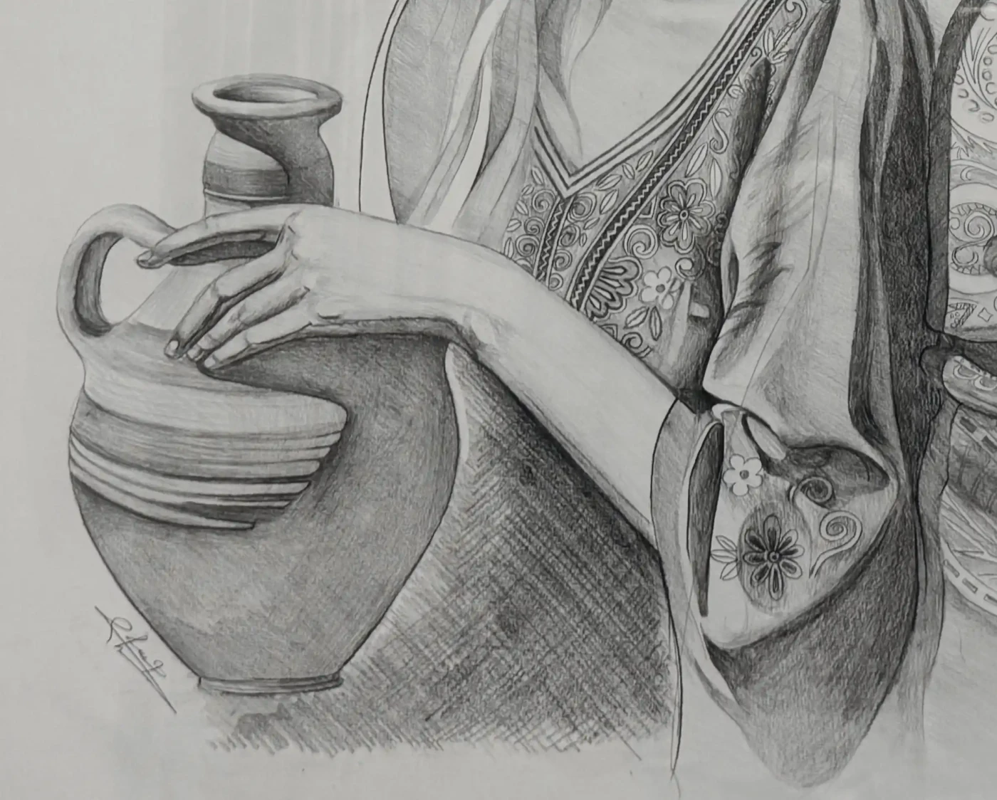 HOPE – Pencil Drawing on Paper | Syrian Heritage Artwork