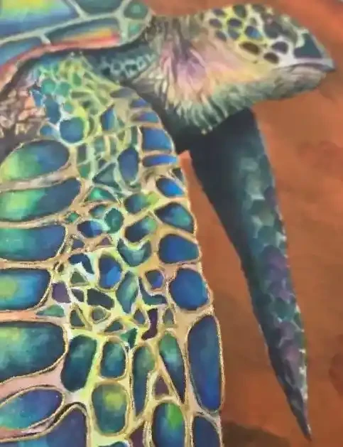 Side Glance – Sea Turtle Watercolor Artwork