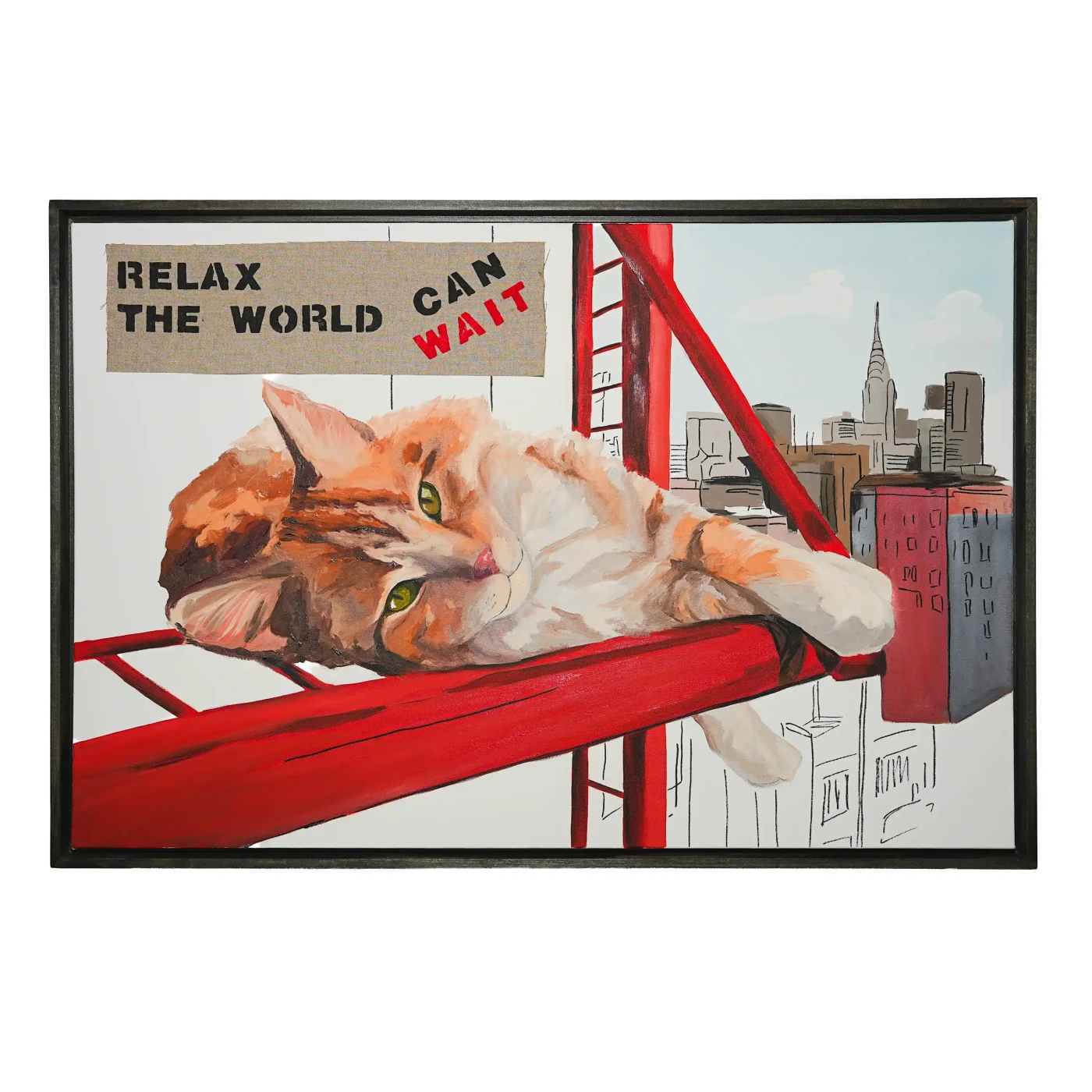 Featured image of Manhattan Watcher – Ginger Cat with New York City Skyline