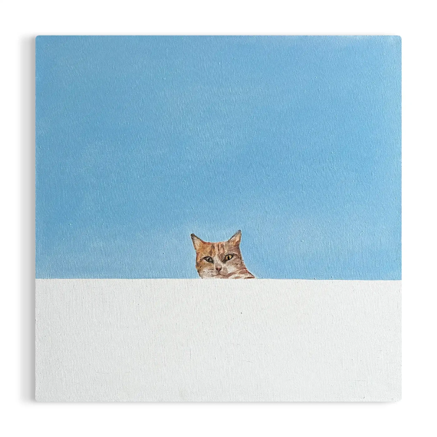 Minimalist Cat Art – Blue Sky & Scandinavian Charm - Artwork