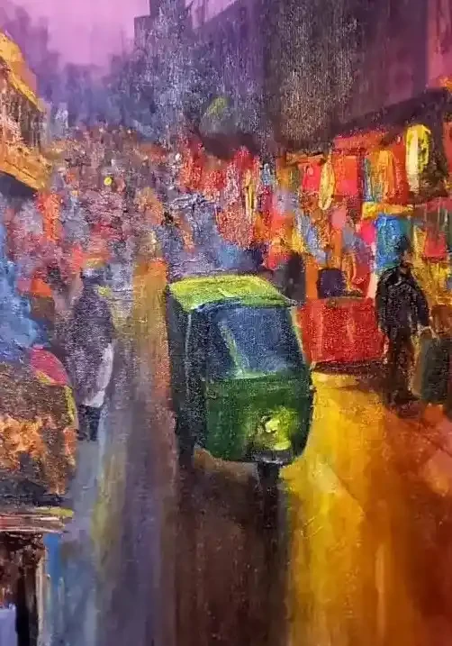 Lahore Nights - Cityscape Painting