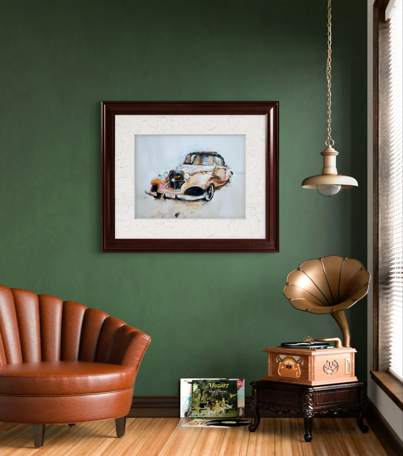 Retro Automobile – Vintage Convertible Watercolor Art
