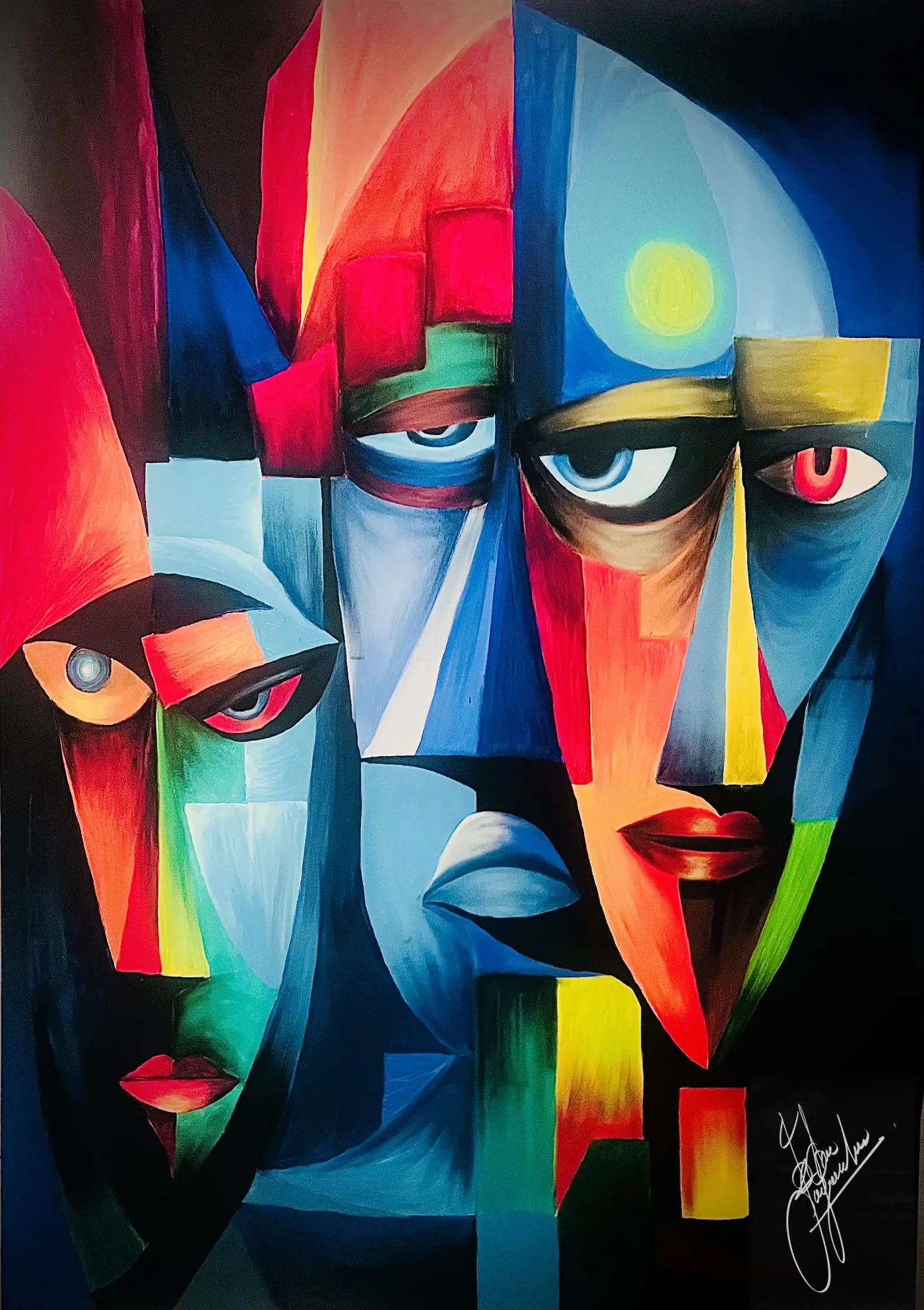 Trilogy of Emotions in Vibrant Hues - Artwork