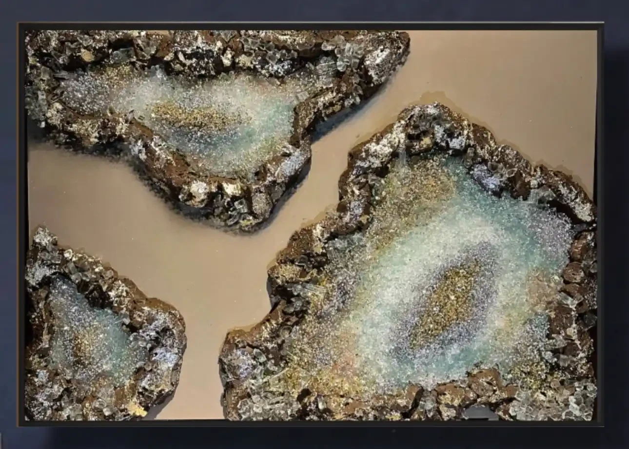 Featured image of Golden Quartz - Glass Geode Sculpture