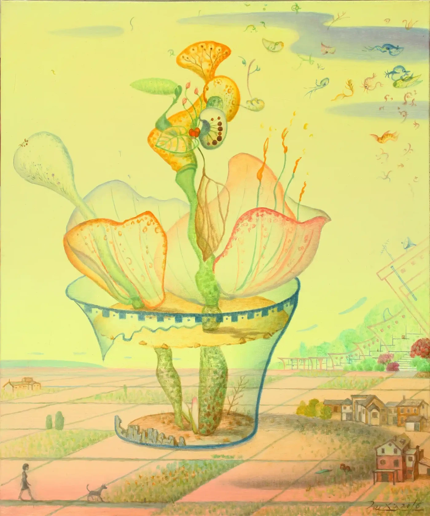 Featured image of Walking the Dog – Contemporary Oil Painting | Storytelling Art