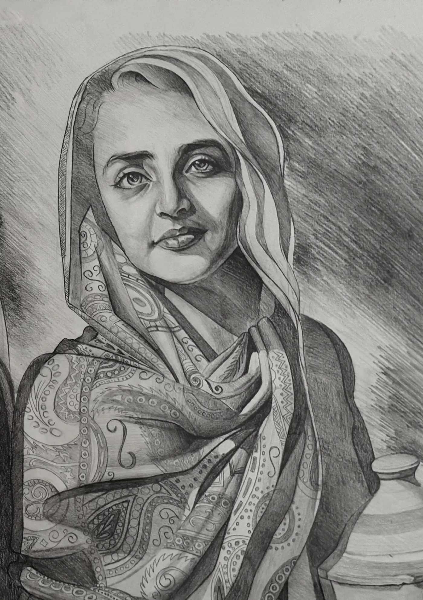 HOPE – Pencil Drawing on Paper | Syrian Heritage Artwork