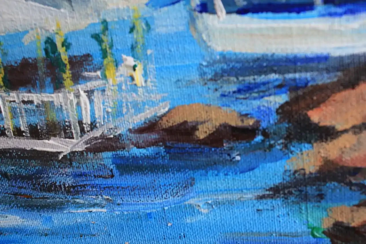 Serenity by the Lake - Rawal Lake Islamabad Acrylic Painting