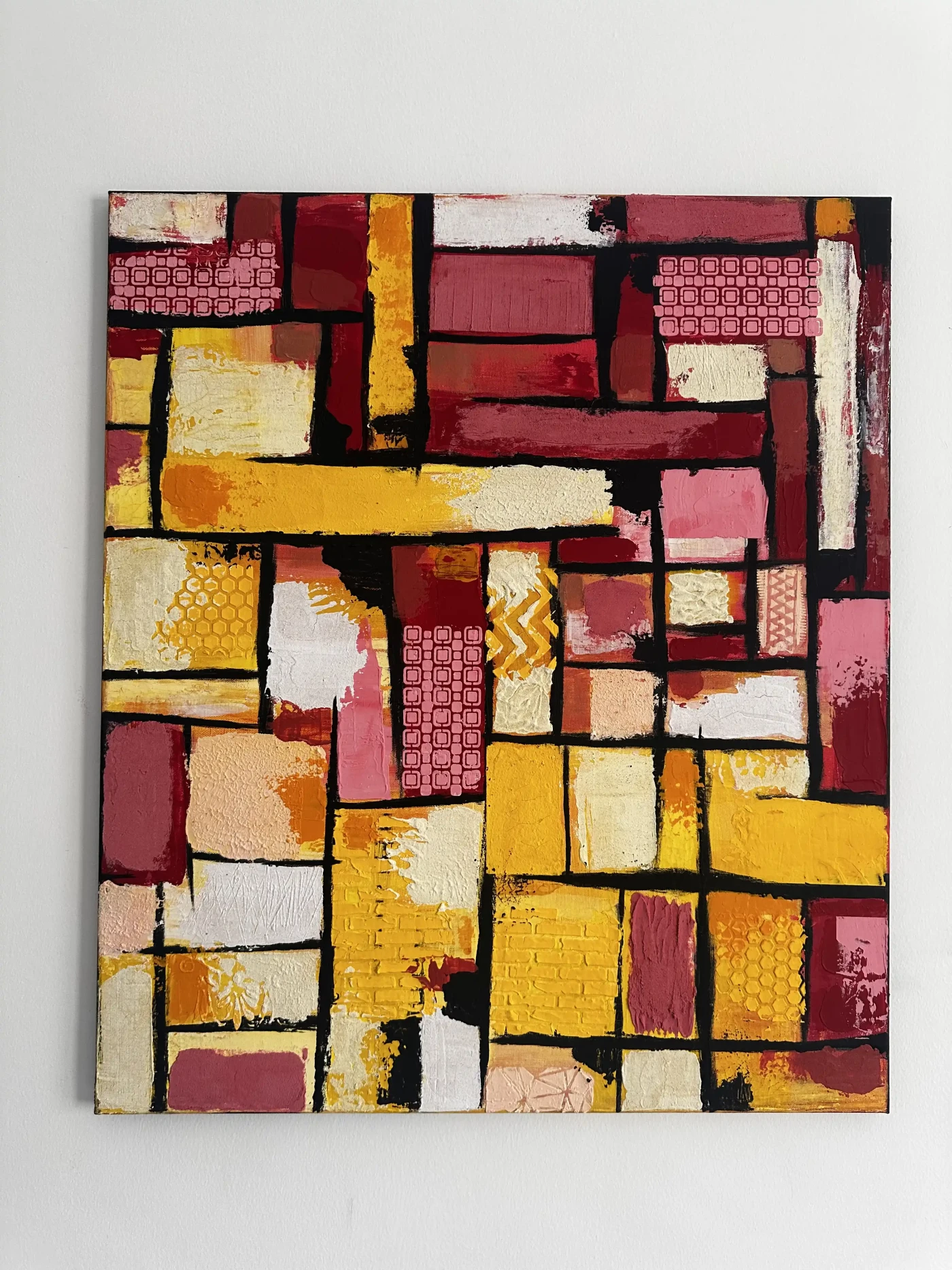 Red Urban Heat – Abstract Energy on Canvas