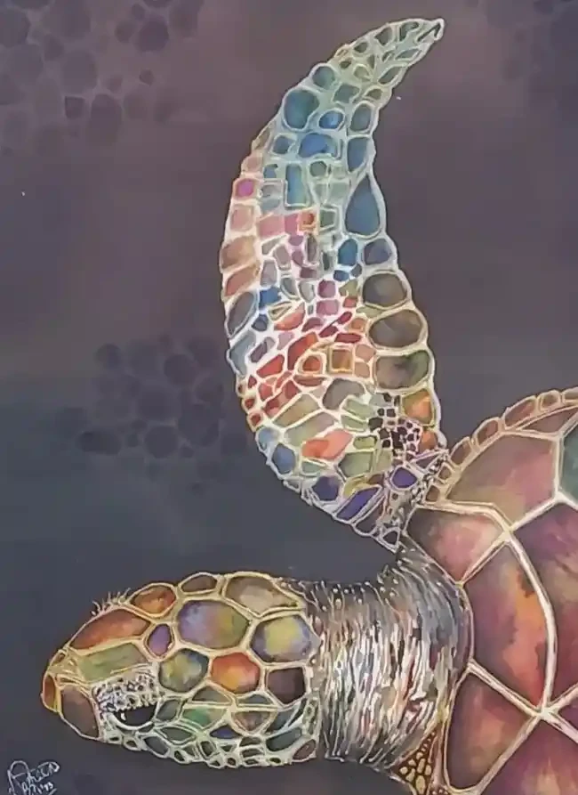Ocean Mosaic – Sea Turtle Watercolor Artwork