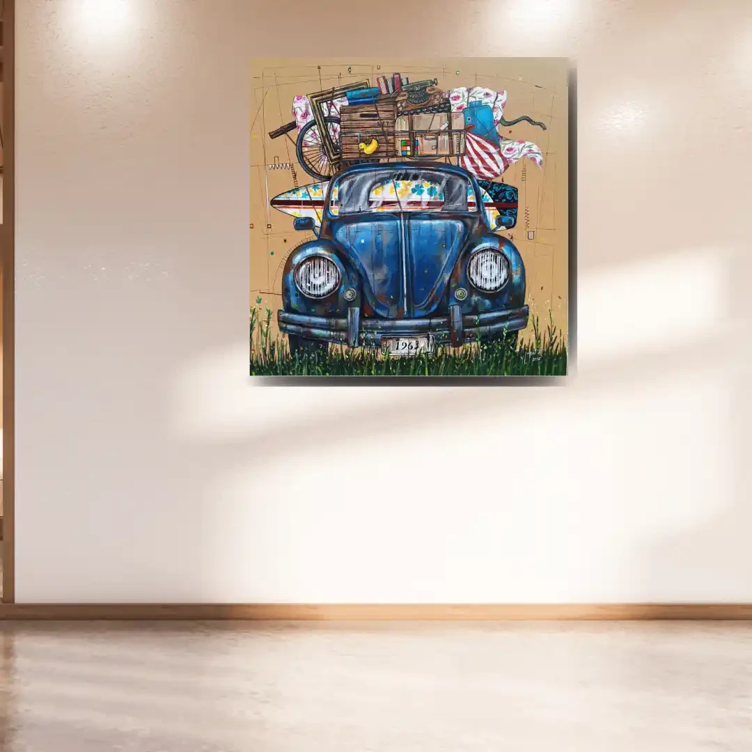 Bringing Rust to Life – Vintage Beetle Acrylic Painting