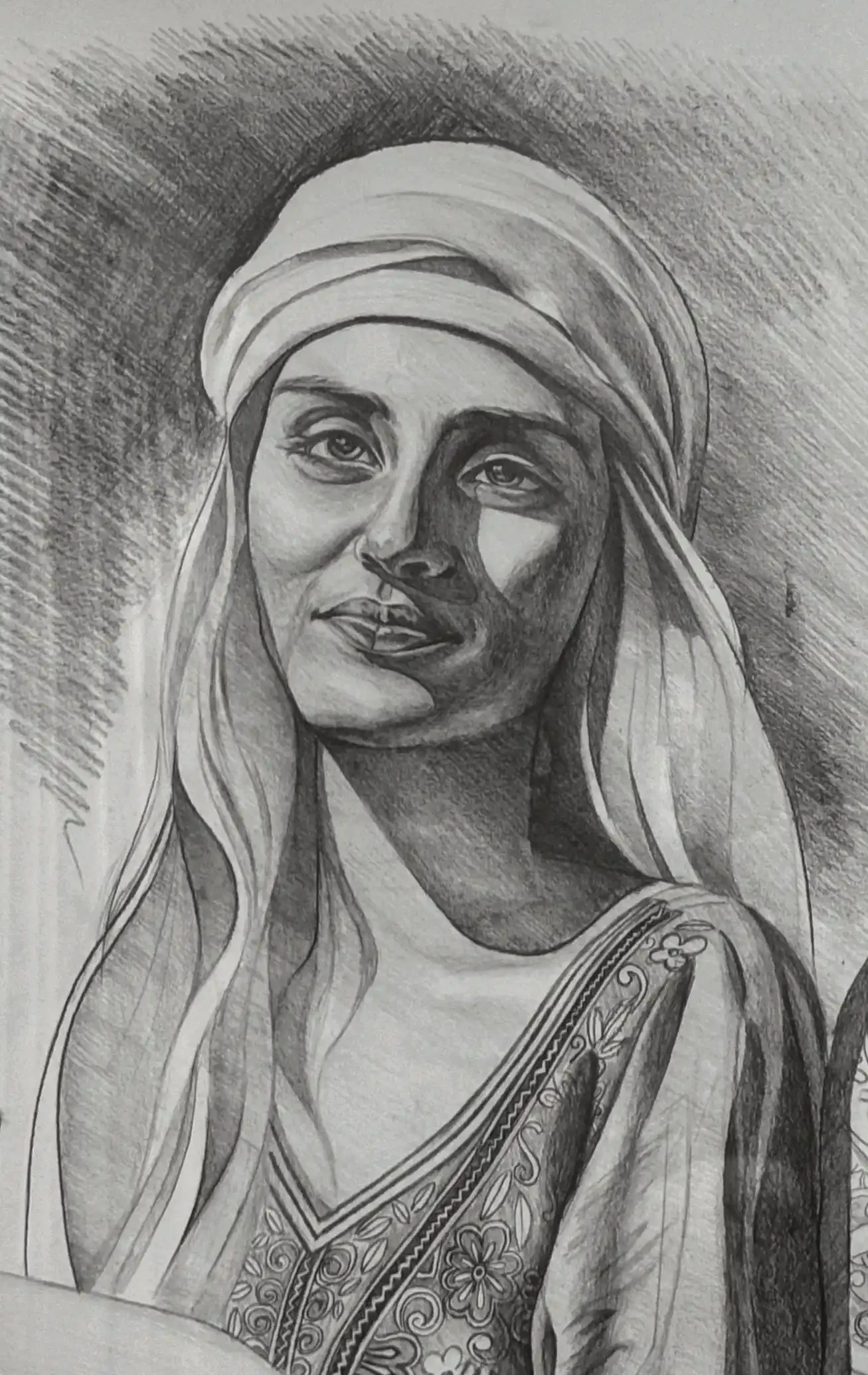 HOPE – Pencil Drawing on Paper | Syrian Heritage Artwork