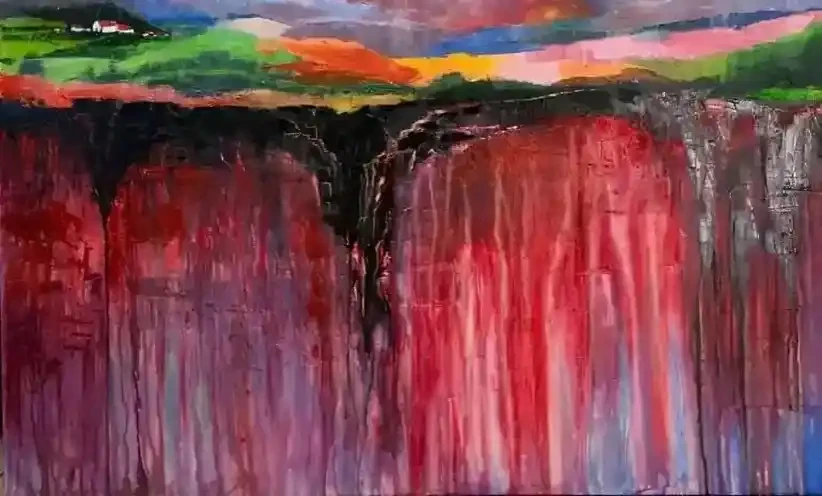 Abstract Landscape – Large Textured Acrylic Canvas Wall Art