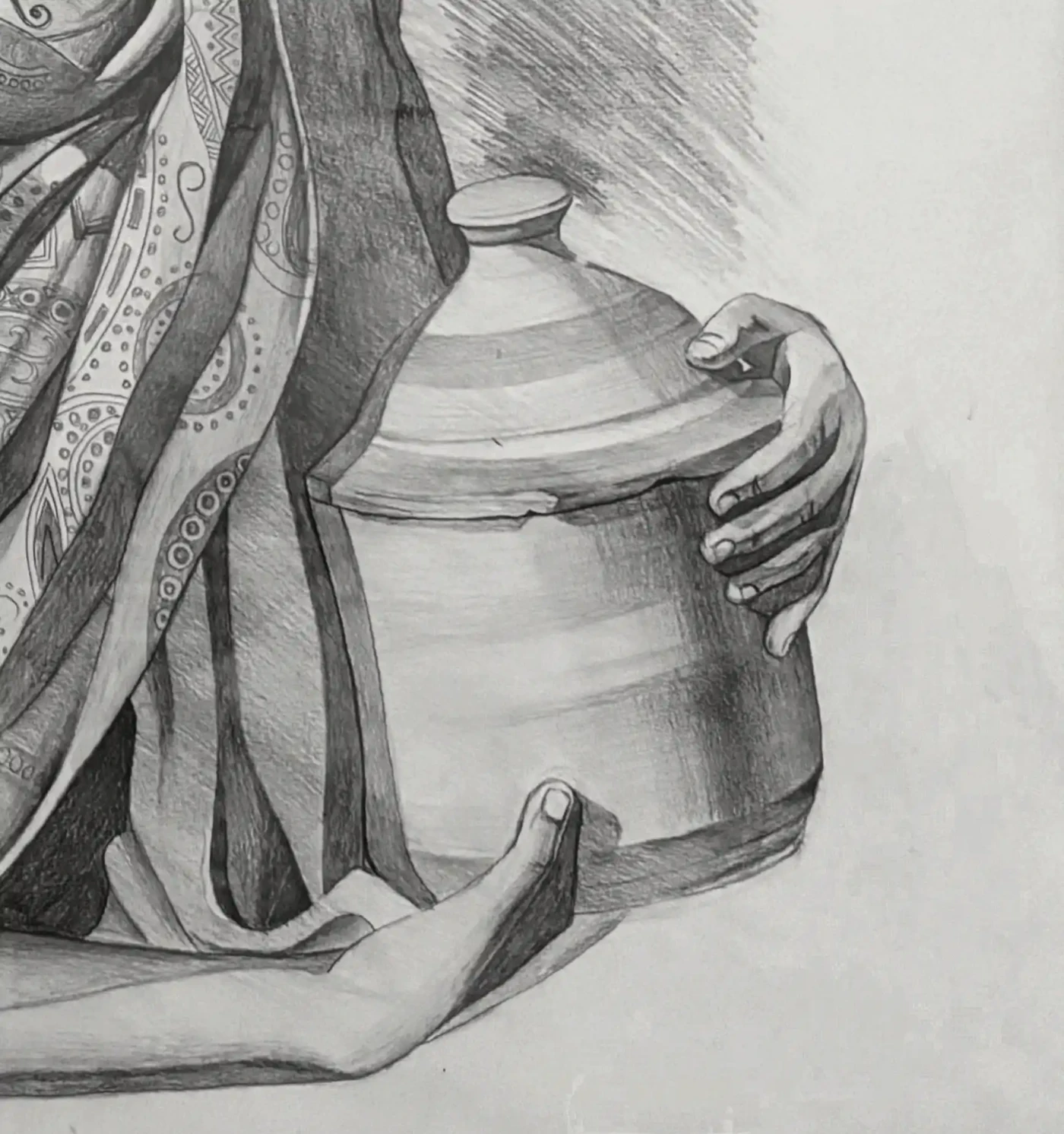 HOPE – Pencil Drawing on Paper | Syrian Heritage Artwork